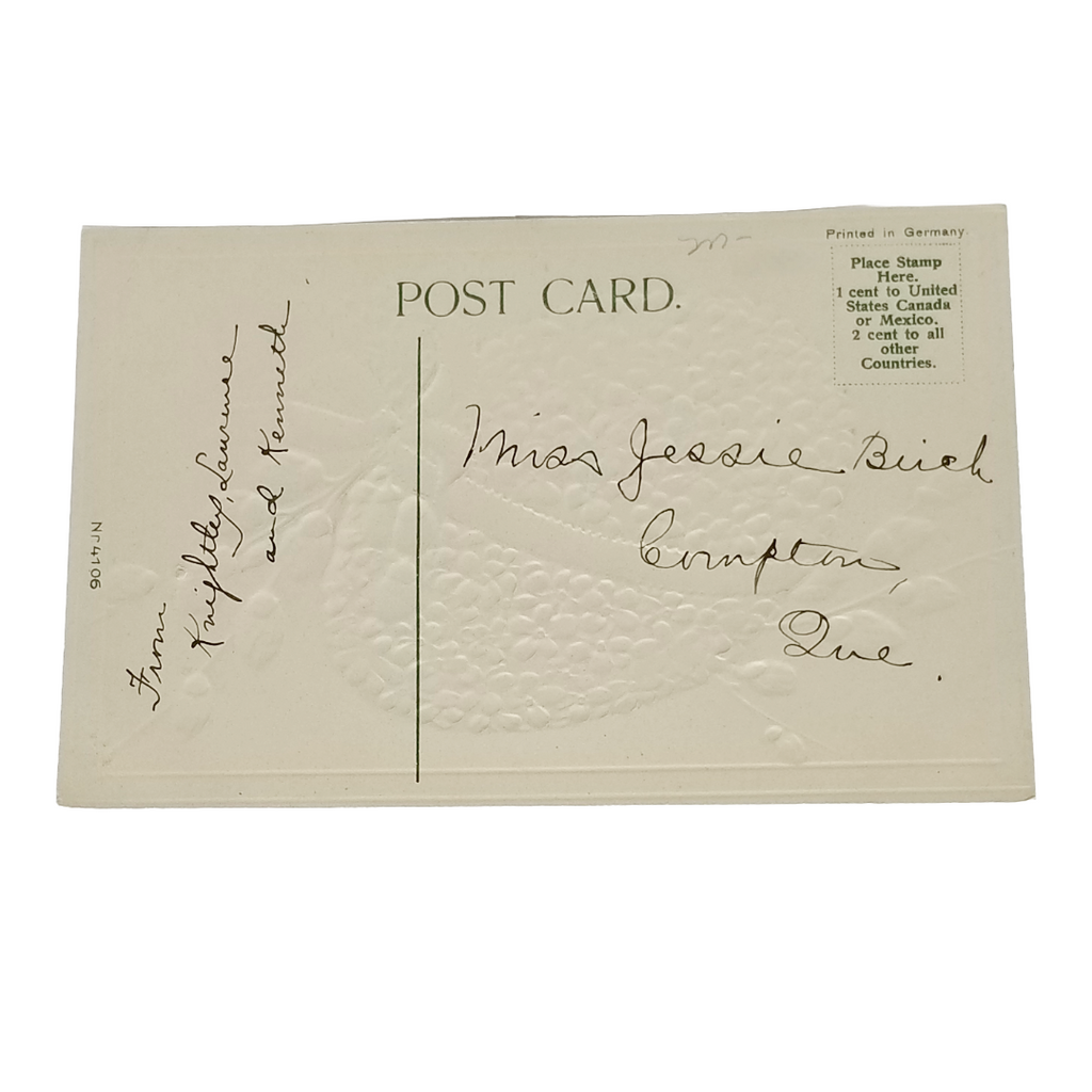 Art Nouveau Easter Postcard Pink Phlox Covered Egg w/ Ribbons & Pussy Willow Branches