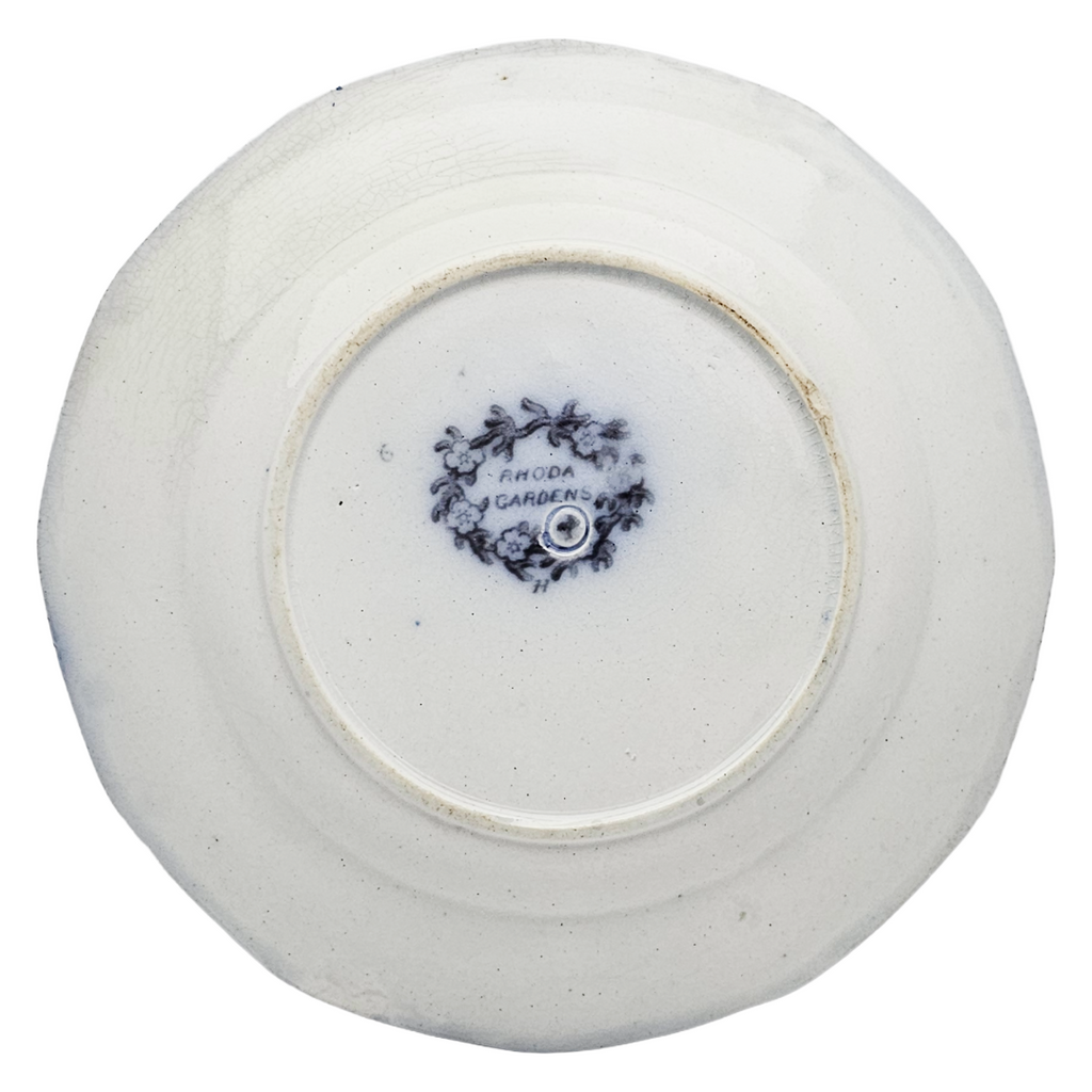 Antique English Ironstone Mulberry Transfer Plate Rhoda Gardens Pattern Circa 1840-1850