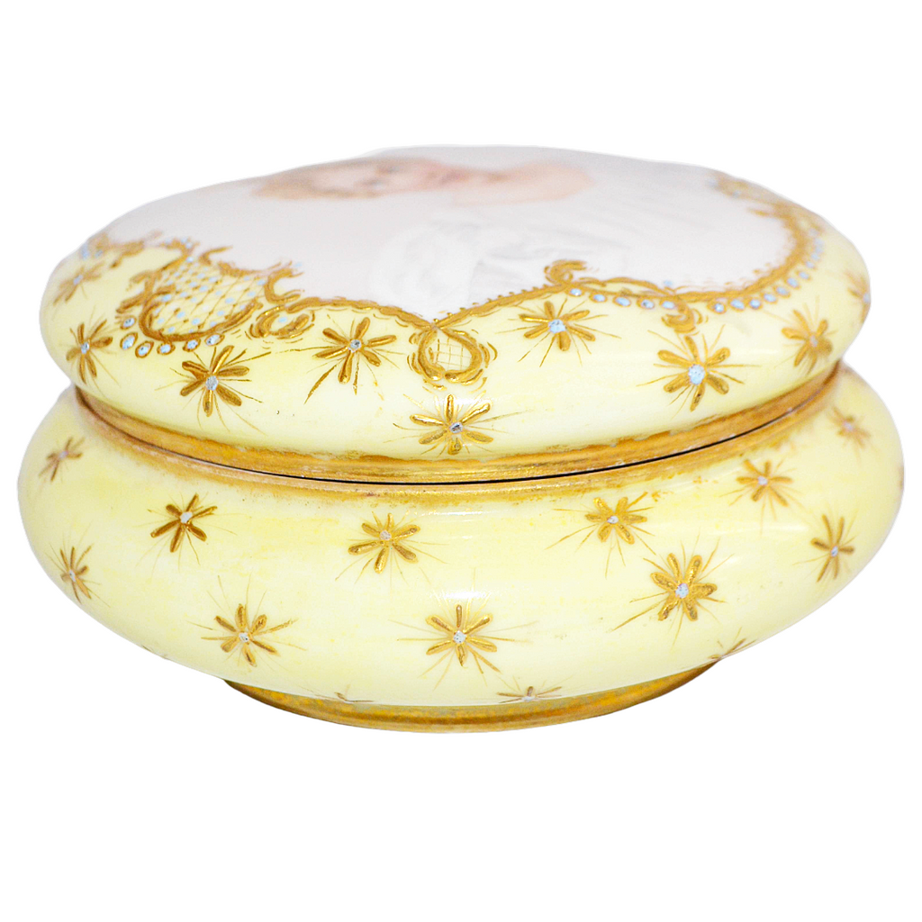Limoges Portrait Dresser Box Jewelry Casket Vanity Jar Artist Signed