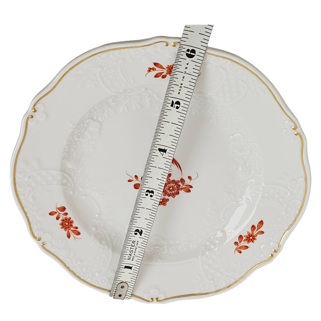 WWII Era Meissen German Porcelain Dessert Plate Red Pheasant Pattern