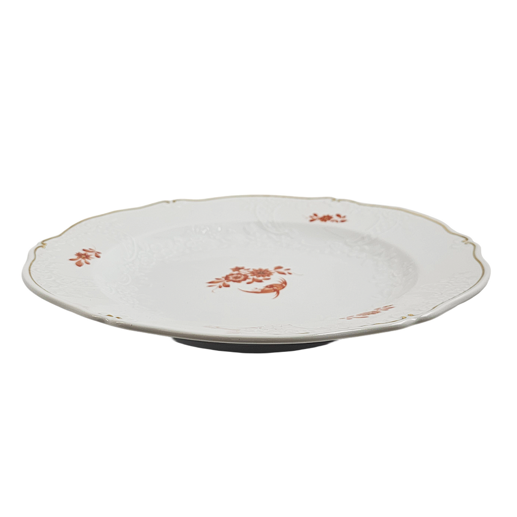 WWII Era Meissen German Porcelain Luncheon or Dinner Plate Red Pheasant Pattern