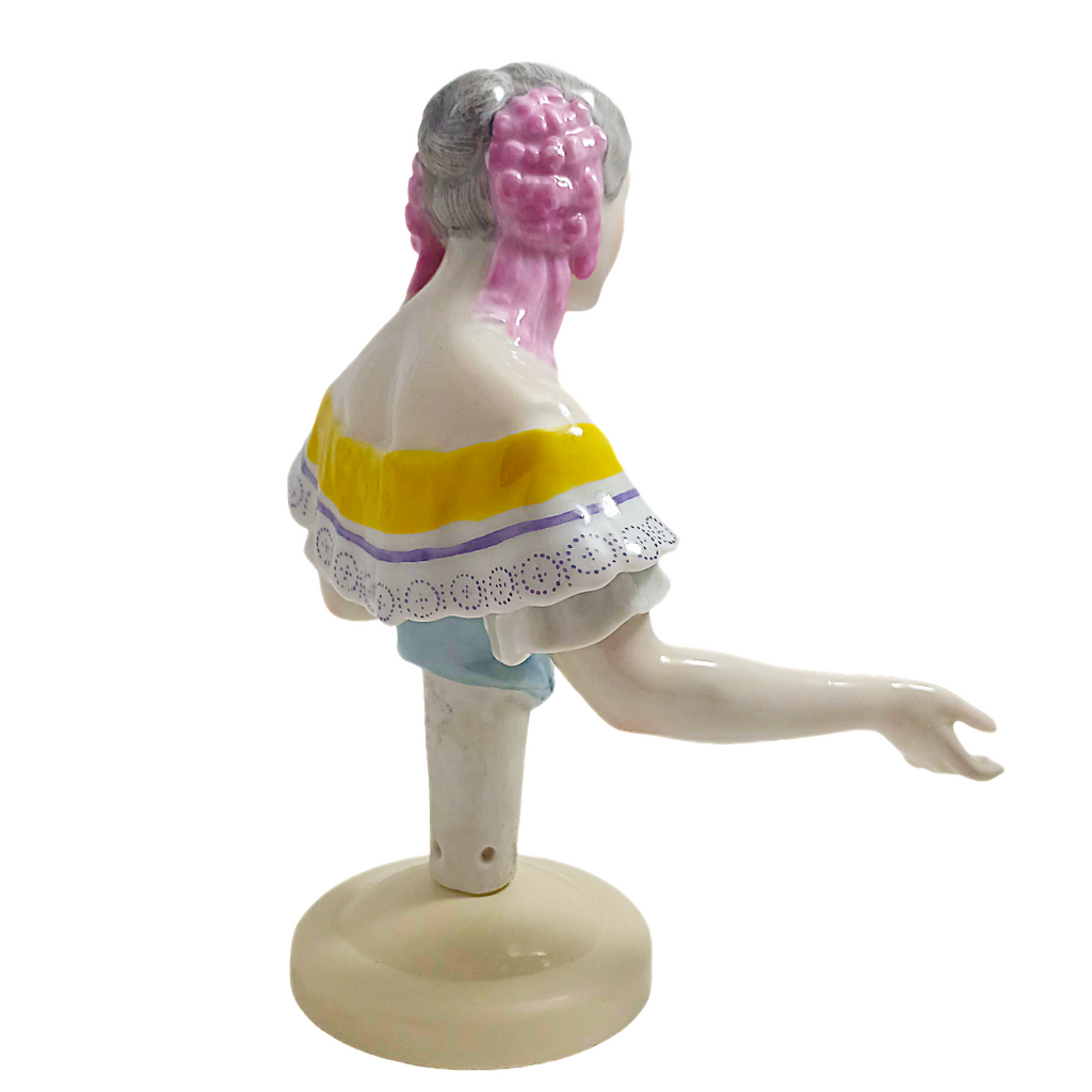 Rare German Porcelain Half-Doll "Elegant Lady in Pastels" by Dressel & Kister