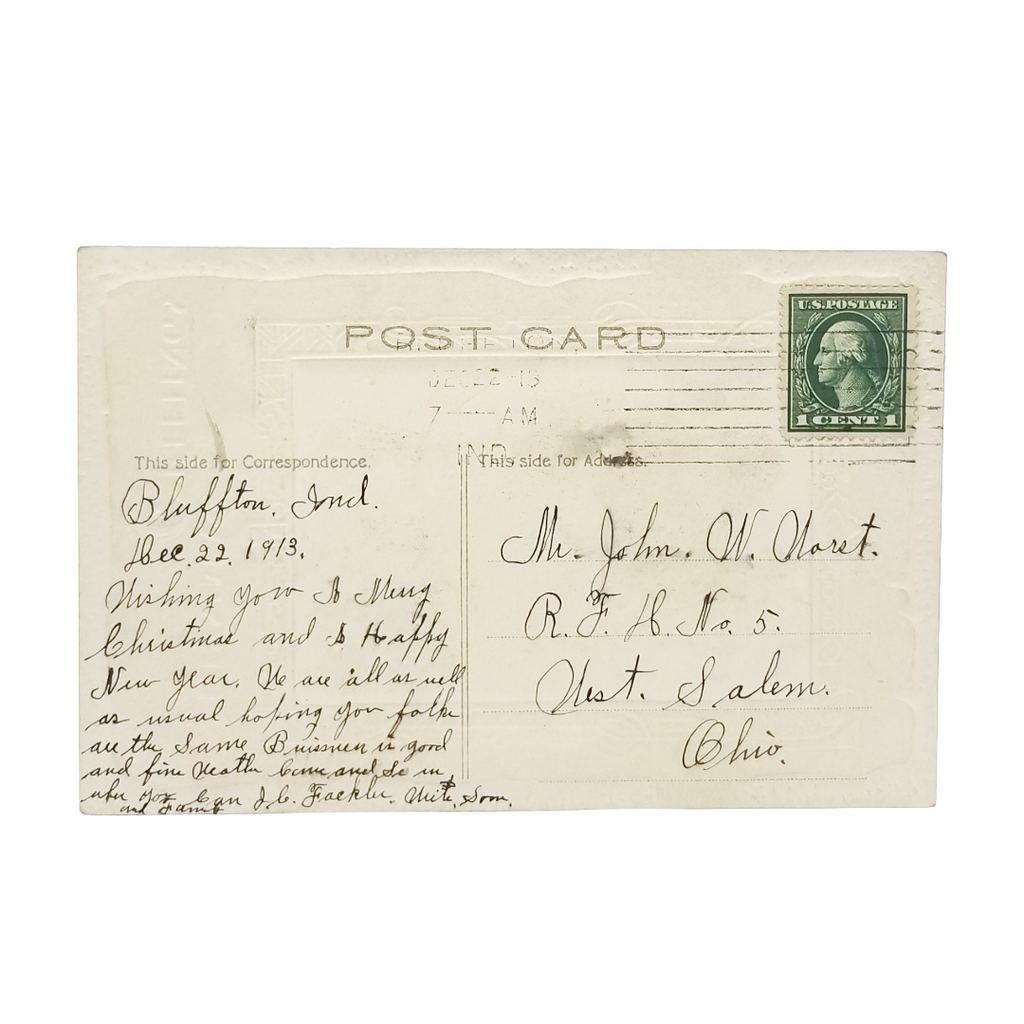 Christmas Postcard Santa Claus with Toys & Sleigh Series 914 Stetcher