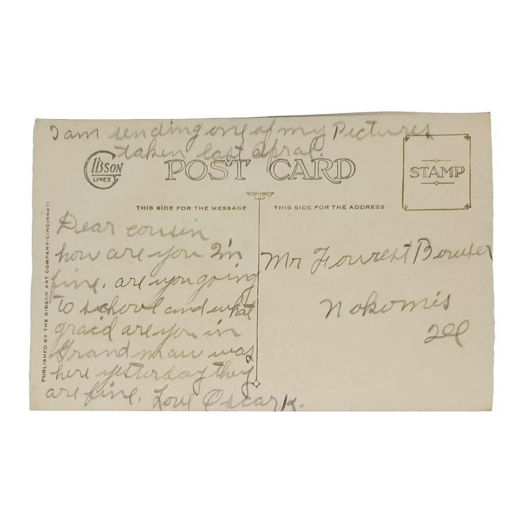 Thanksgiving Postcard Watercolor Arts Craft Style Turkeys in Landscape