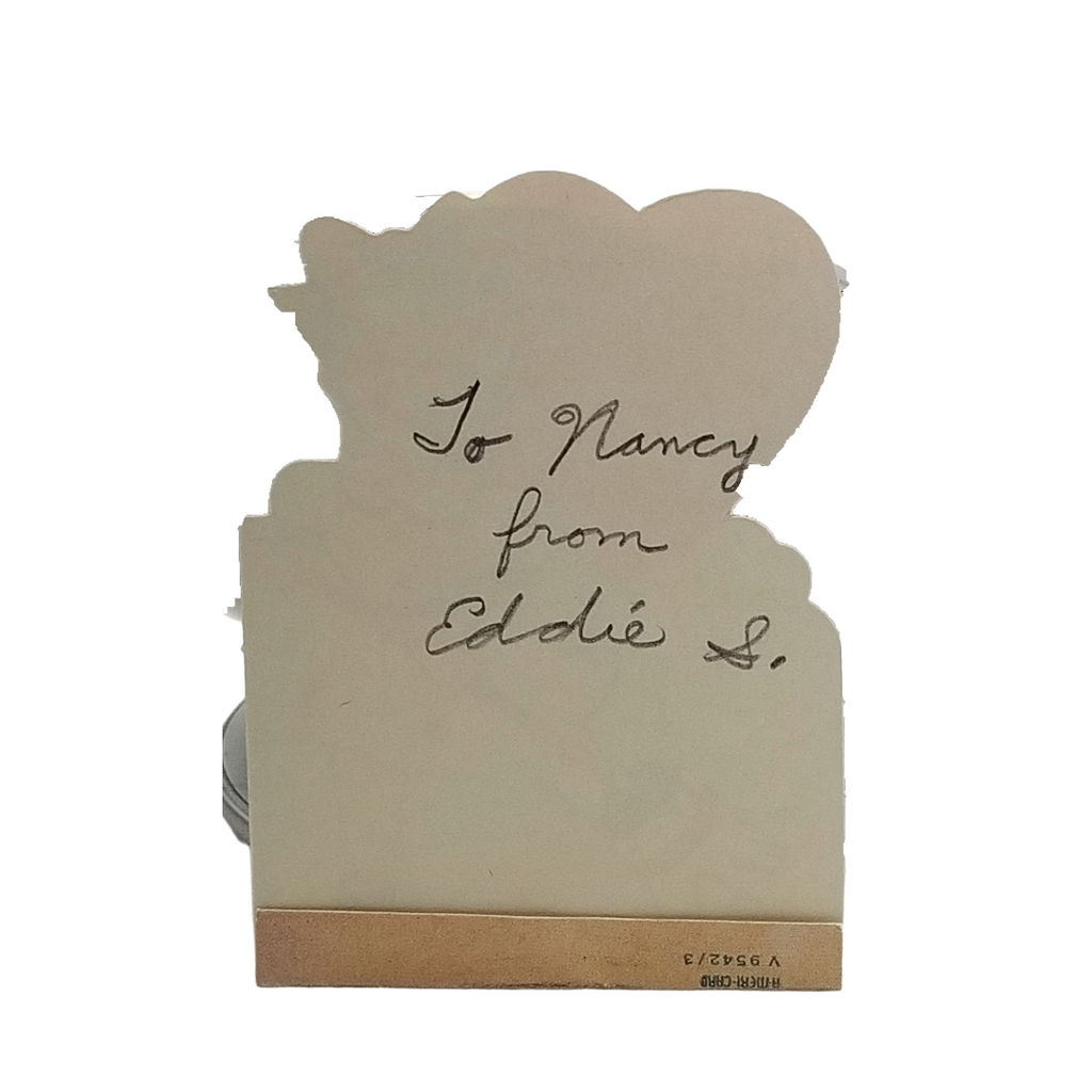 Vintage Die Cut Valentine Card Little Girl Sweeping with Broom