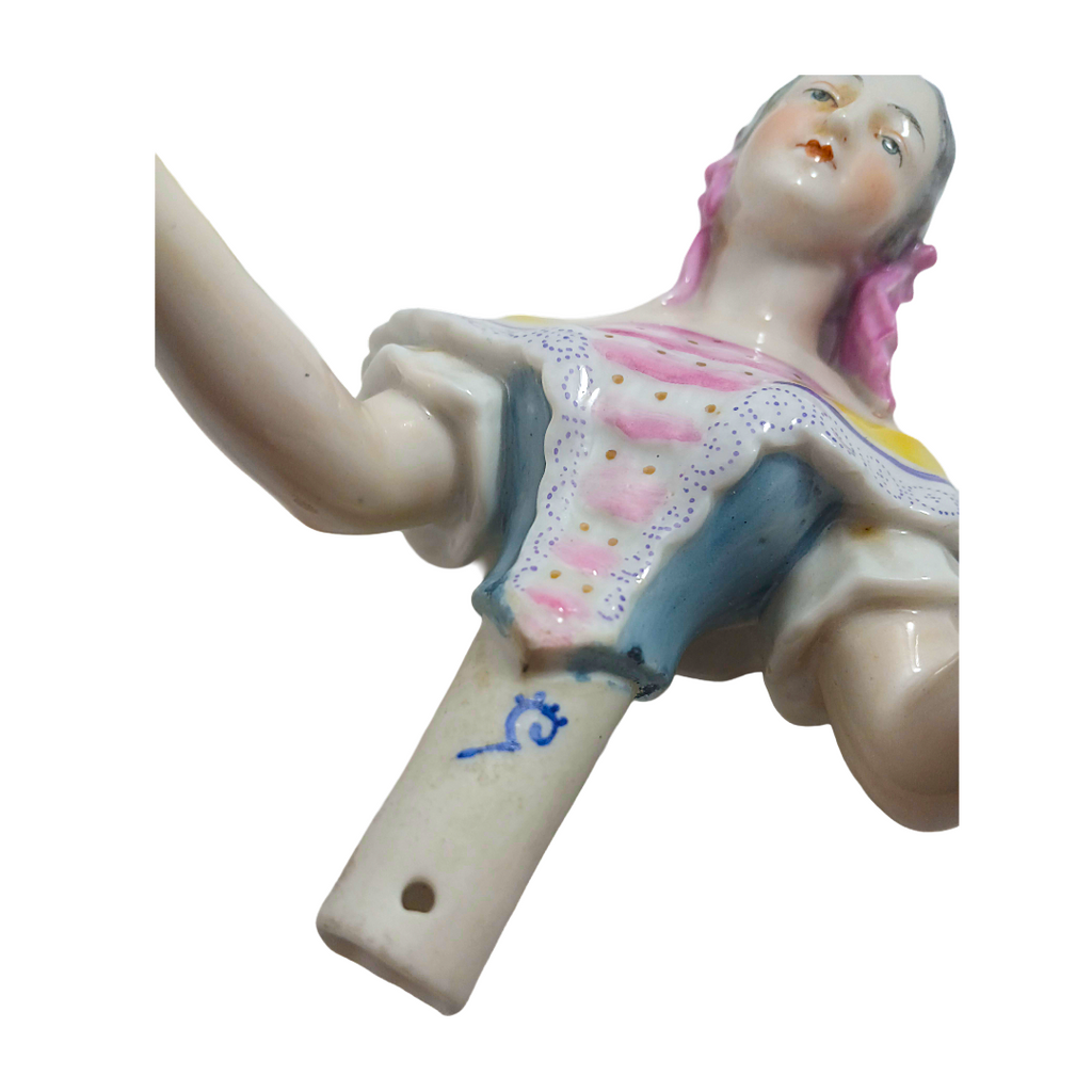 Rare German Porcelain Half-Doll "Elegant Lady in Pastels" by Dressel & Kister