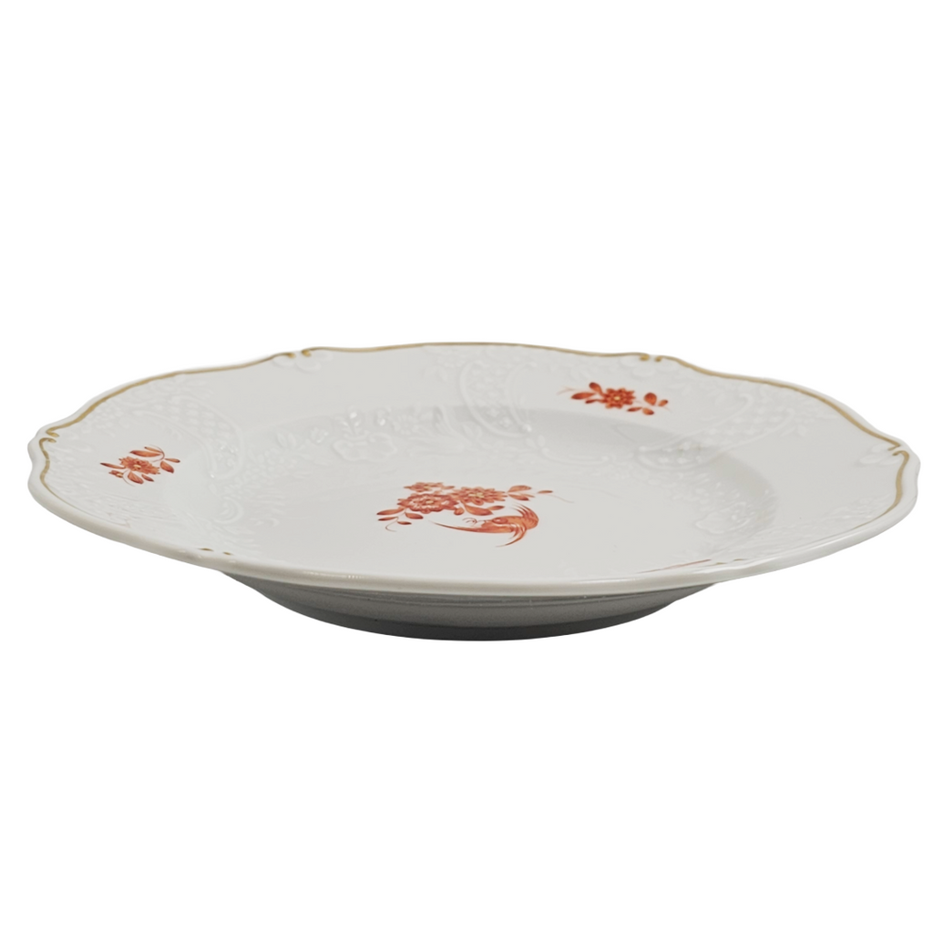WWII Era Meissen German Porcelain Dessert Plate Red Pheasant Pattern