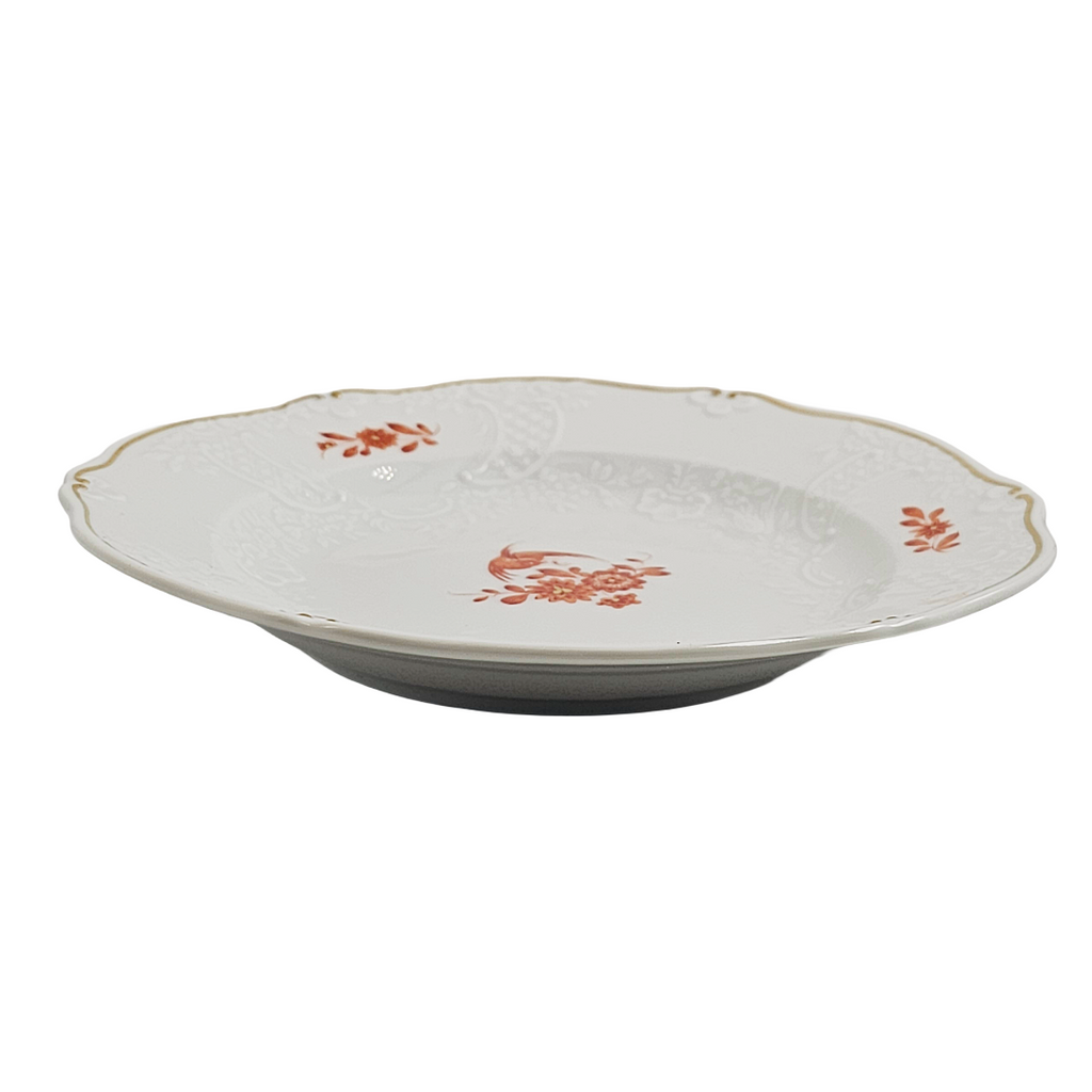 WWII Era Meissen German Porcelain Dessert Plate Red Pheasant Pattern