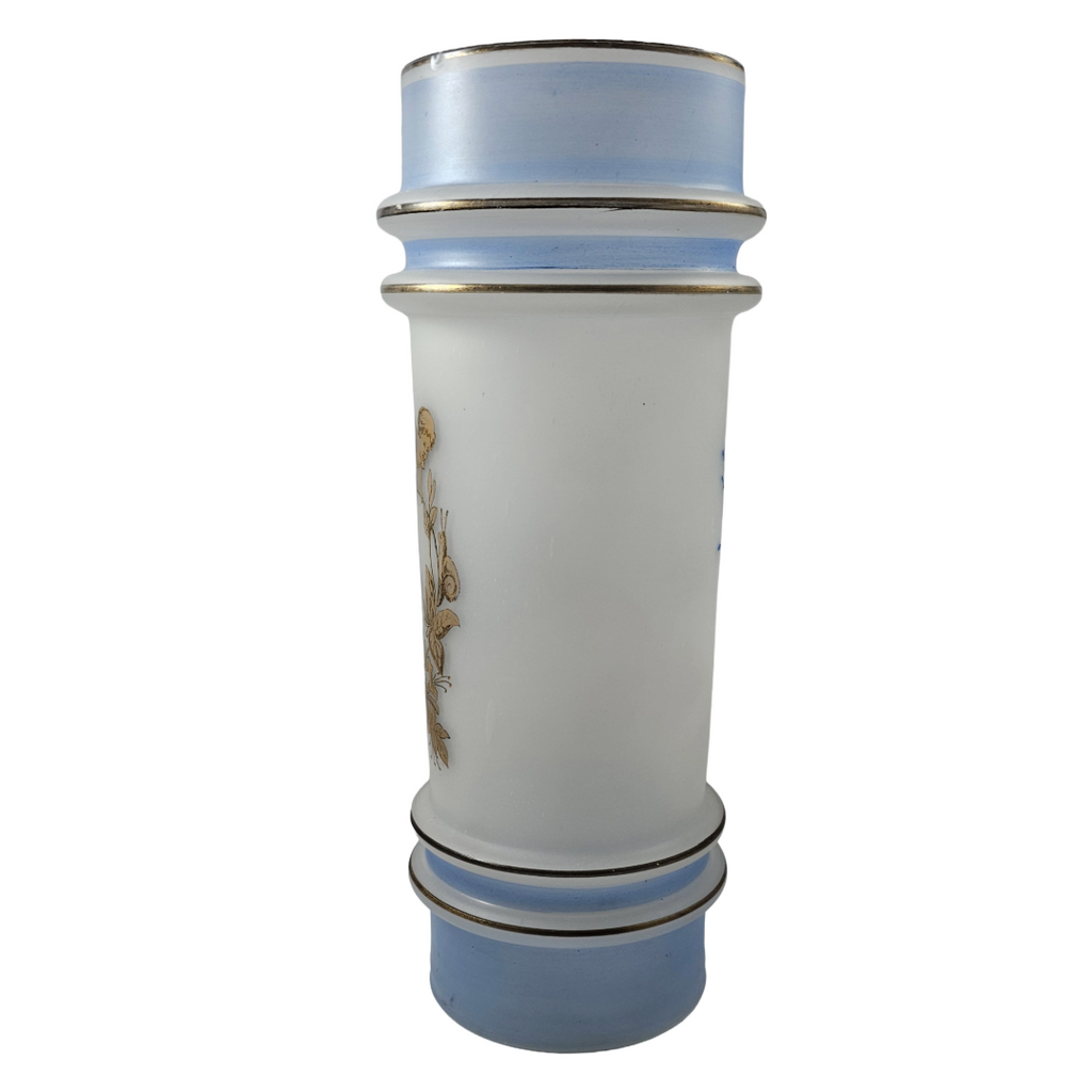 Antique Cherub Cylinder Vase by Mt. Washington Glass Co.