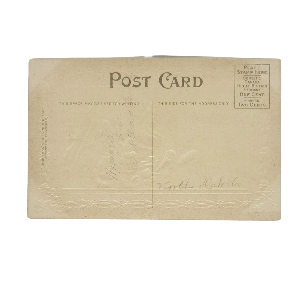 Christmas Postcard Santa Sledding Too Fast Series 567 JJ Marks