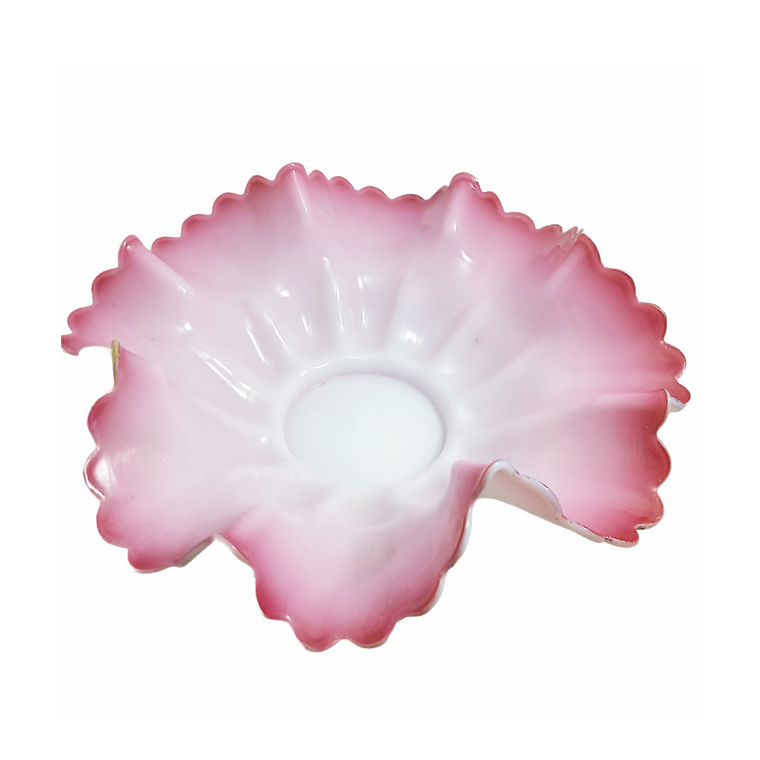 Mt Washington Cranberry Pink Opalescent Cased Glass Bride's Bowl