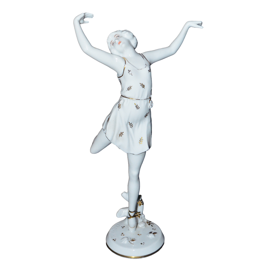 Rosenthal Porcelain Art Deco Ballerina Figurine Model 211 "Spring" By Artist Charol