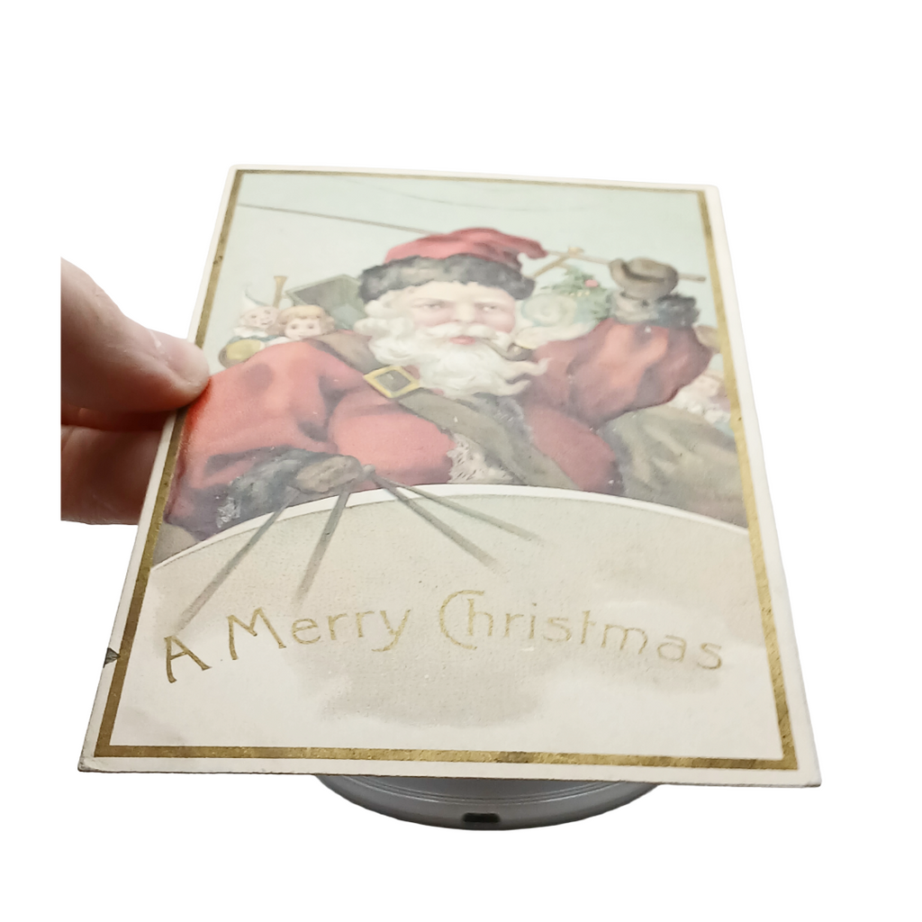 Santa Claus Christmas Postcard Saint Nick Driving Sleigh