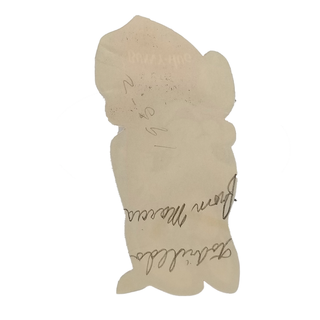 Vintage Valentine Die Cut Card Bunny Rabbit with Heart