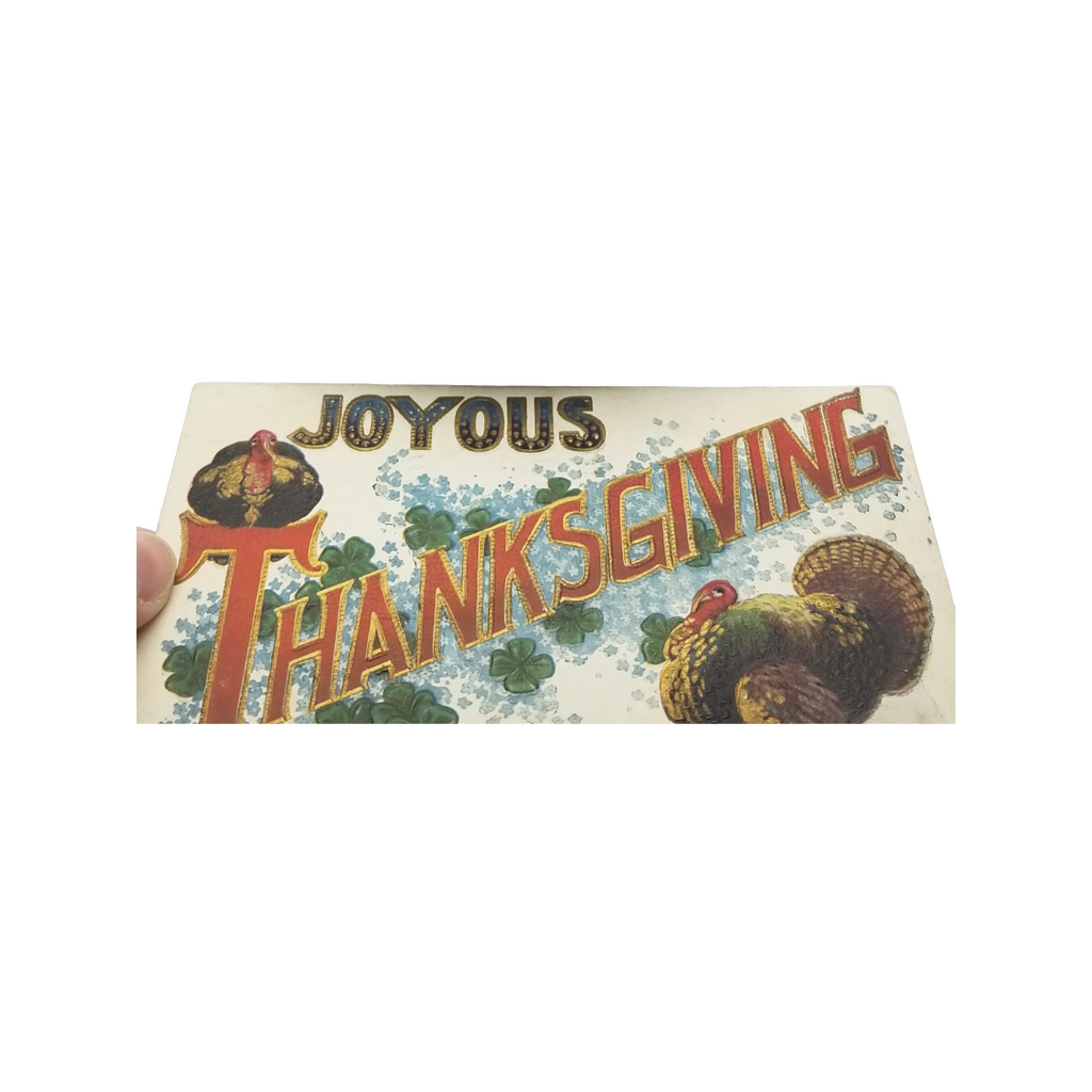Thanksgiving Postcard Joyous Thanksgivings Embossed Turkey Series 127
