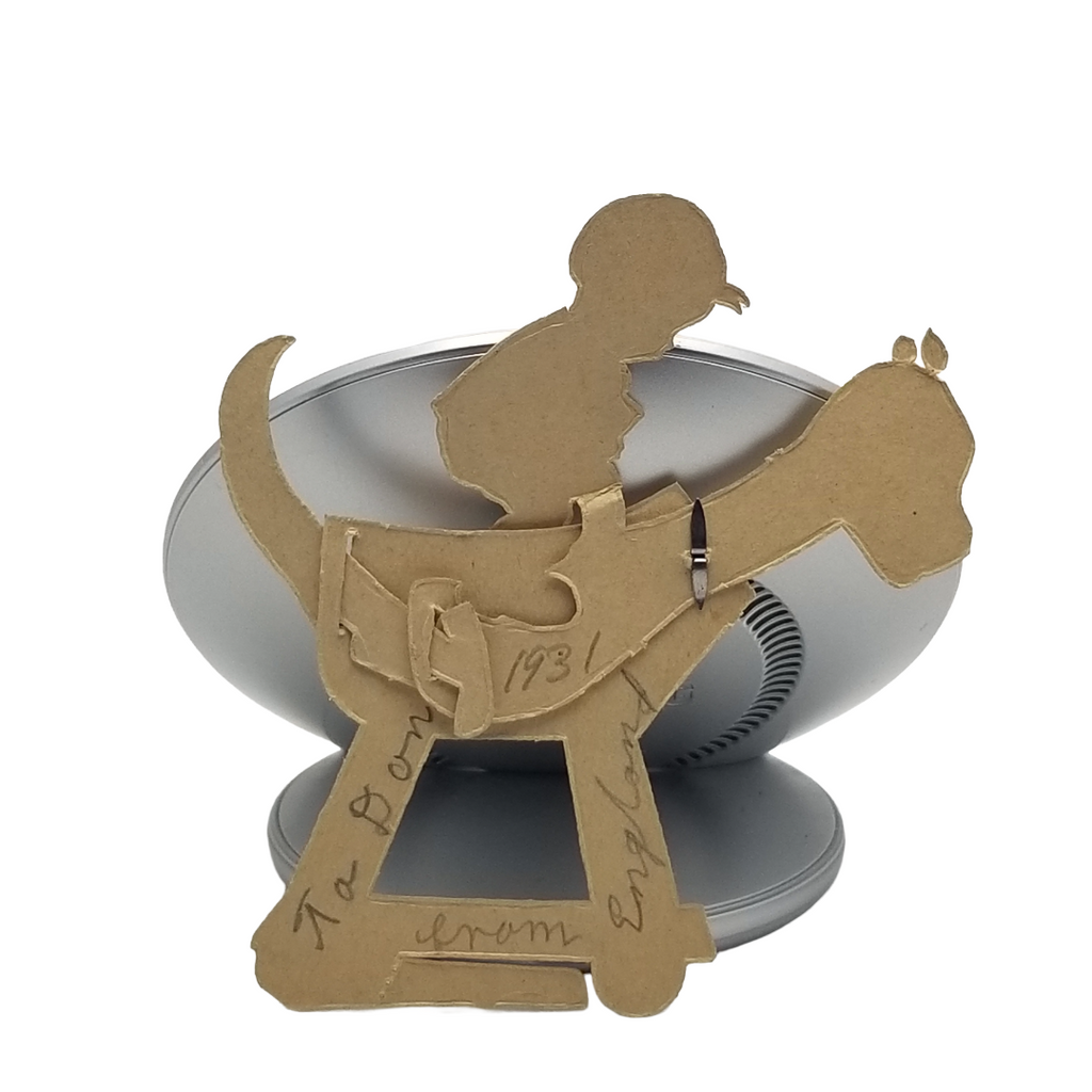 Die Cut Valentine Card Mechanical Child Playing on Rocking Horse Germany