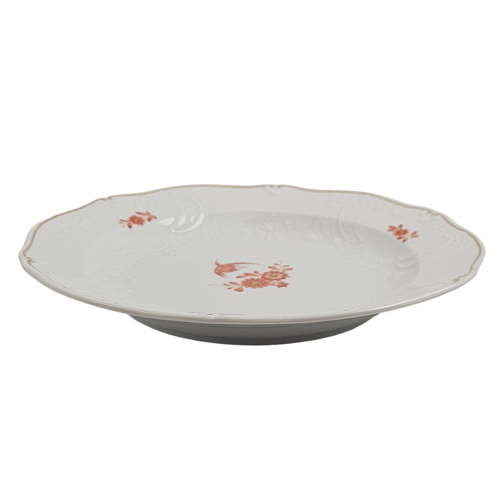 WWII Era Meissen German Porcelain Salad Plate Red Pheasant Pattern