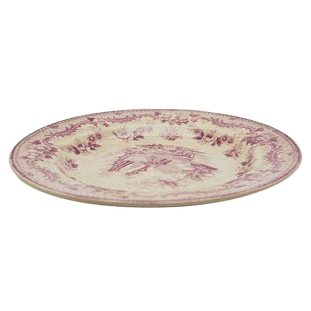 Antique English Ironstone Plum Transferware Plate ANTIQUARIAN Deer Thomas Fell