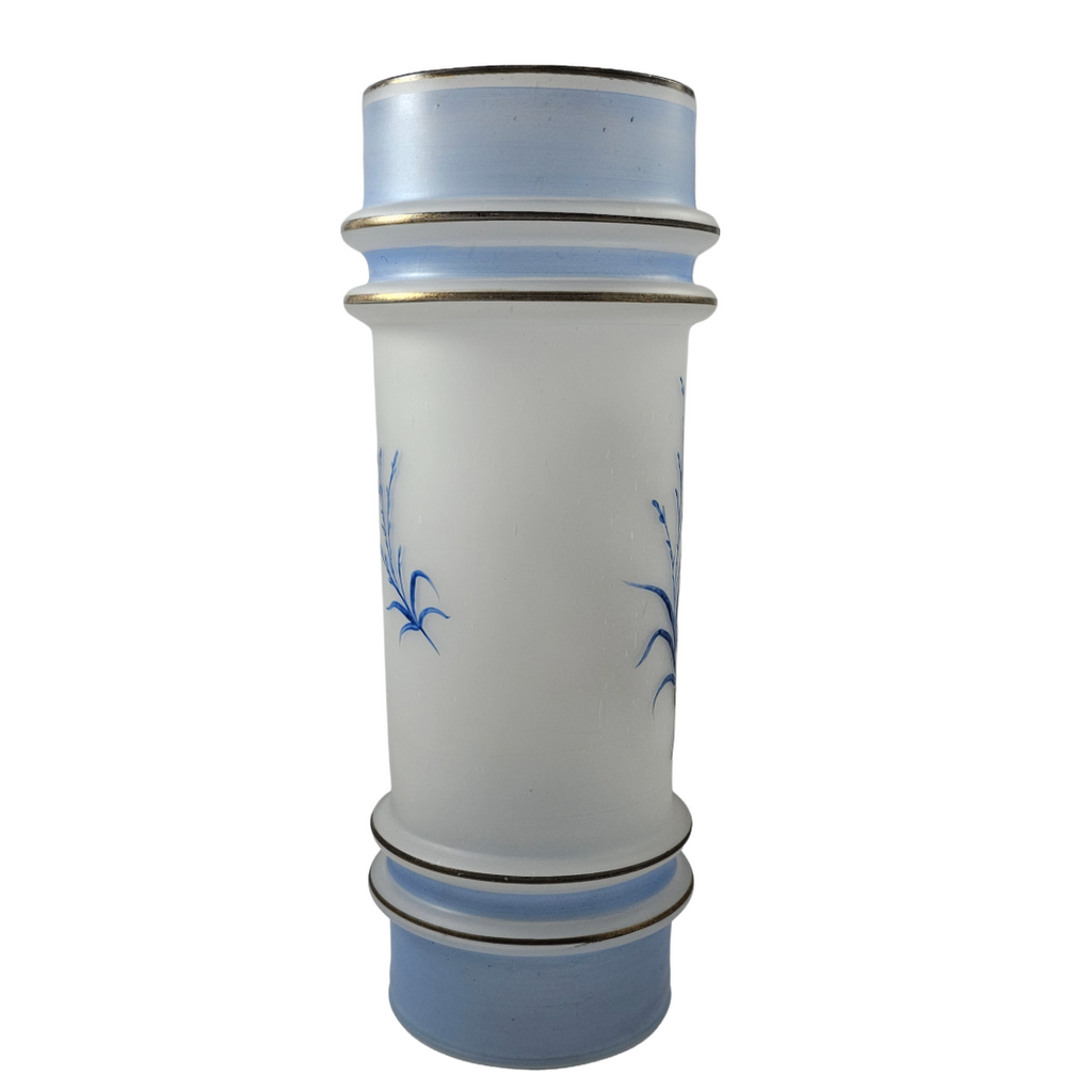 Antique Cherub Cylinder Vase by Mt. Washington Glass Co.