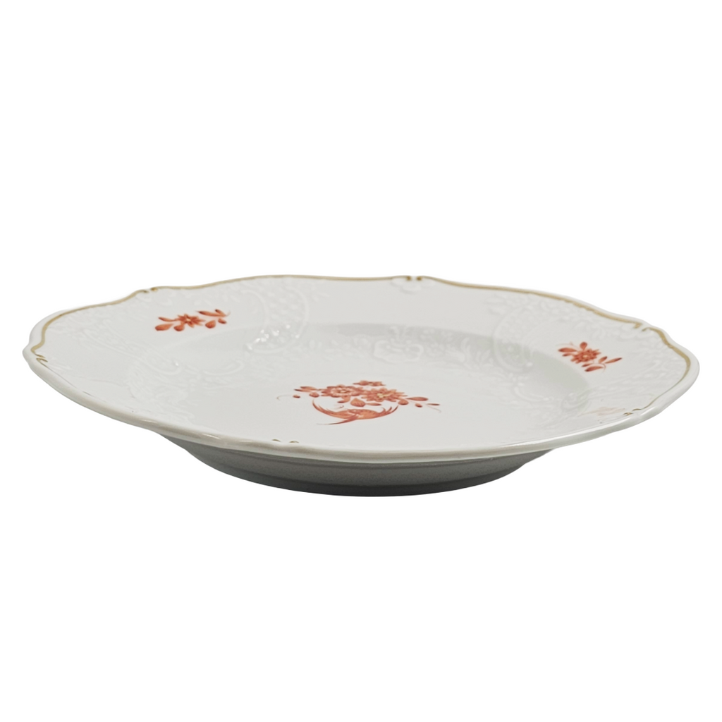 WWII Era Meissen German Porcelain Dessert Plate Red Pheasant Pattern