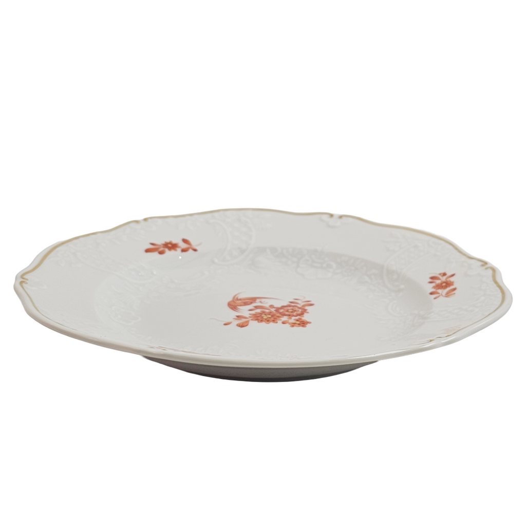 WWII Era Meissen German Porcelain Dessert Plate Red Pheasant Pattern