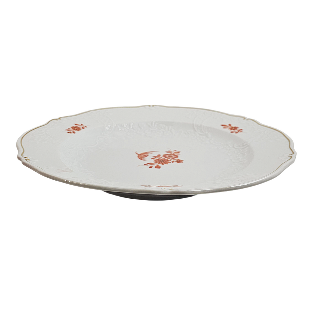 WWII Era Meissen German Porcelain Luncheon or Dinner Plate Red Pheasant Pattern