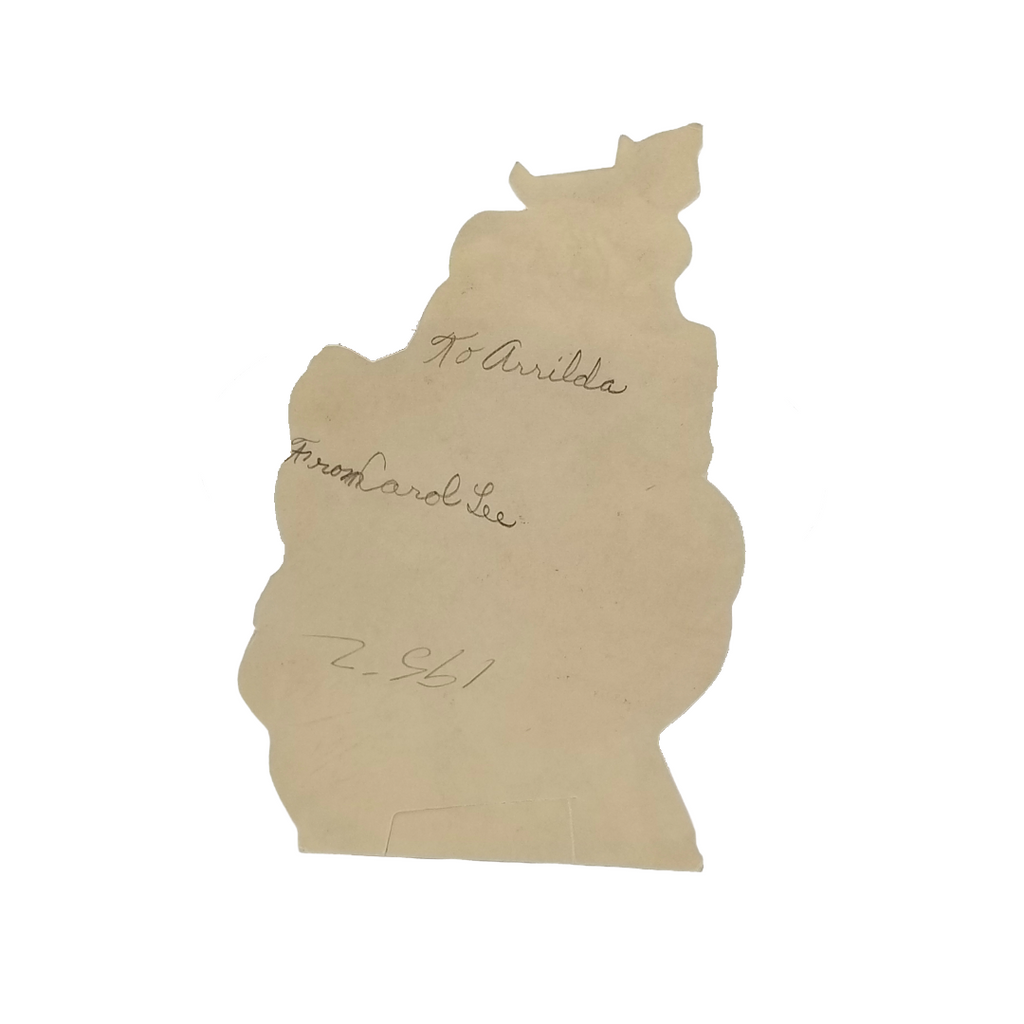 Vintage Valentine Die Cut Card Blonde Girl & Cow "Hope You're in the M.O.O.D"