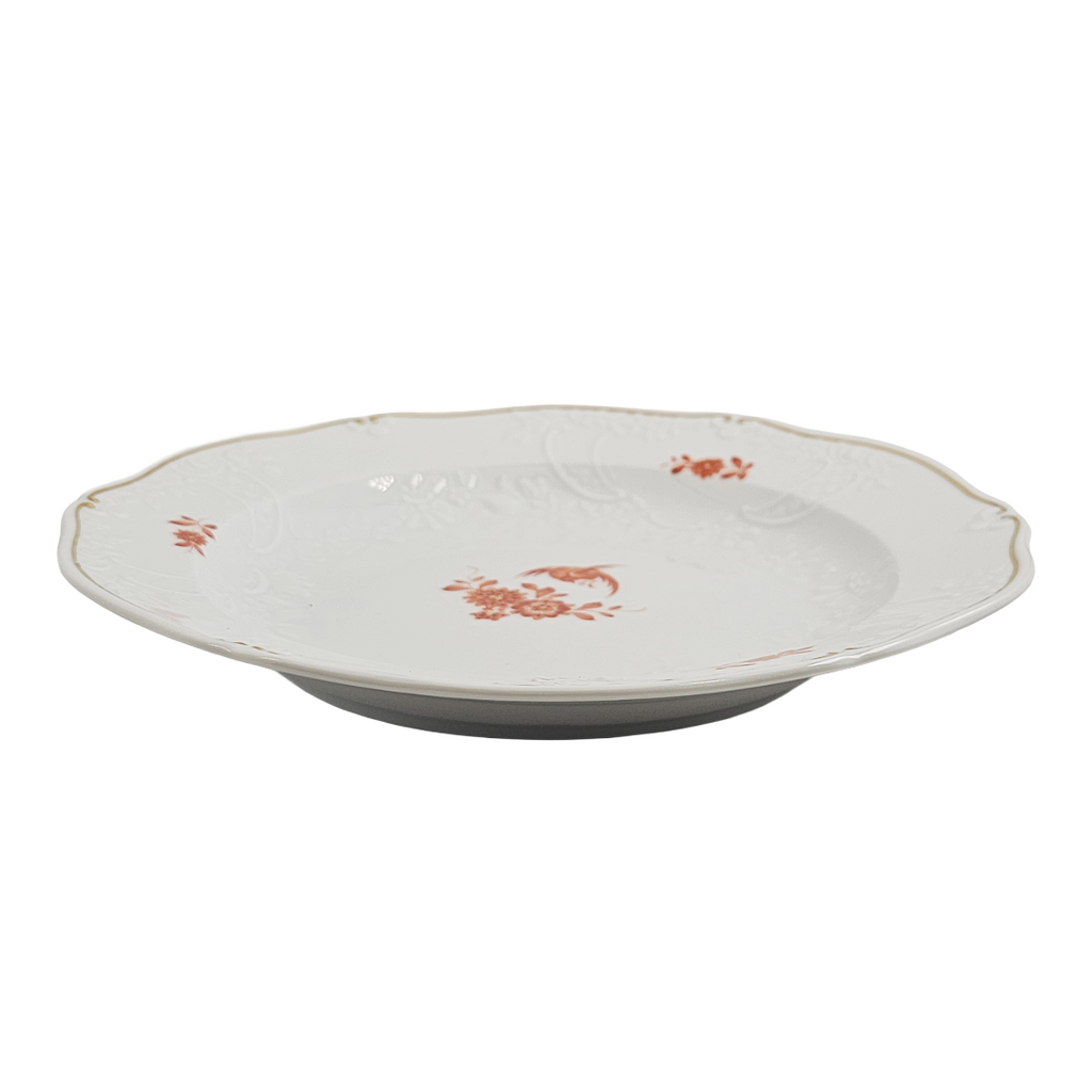 WWII Era Meissen German Porcelain Salad Plate Red Pheasant Pattern