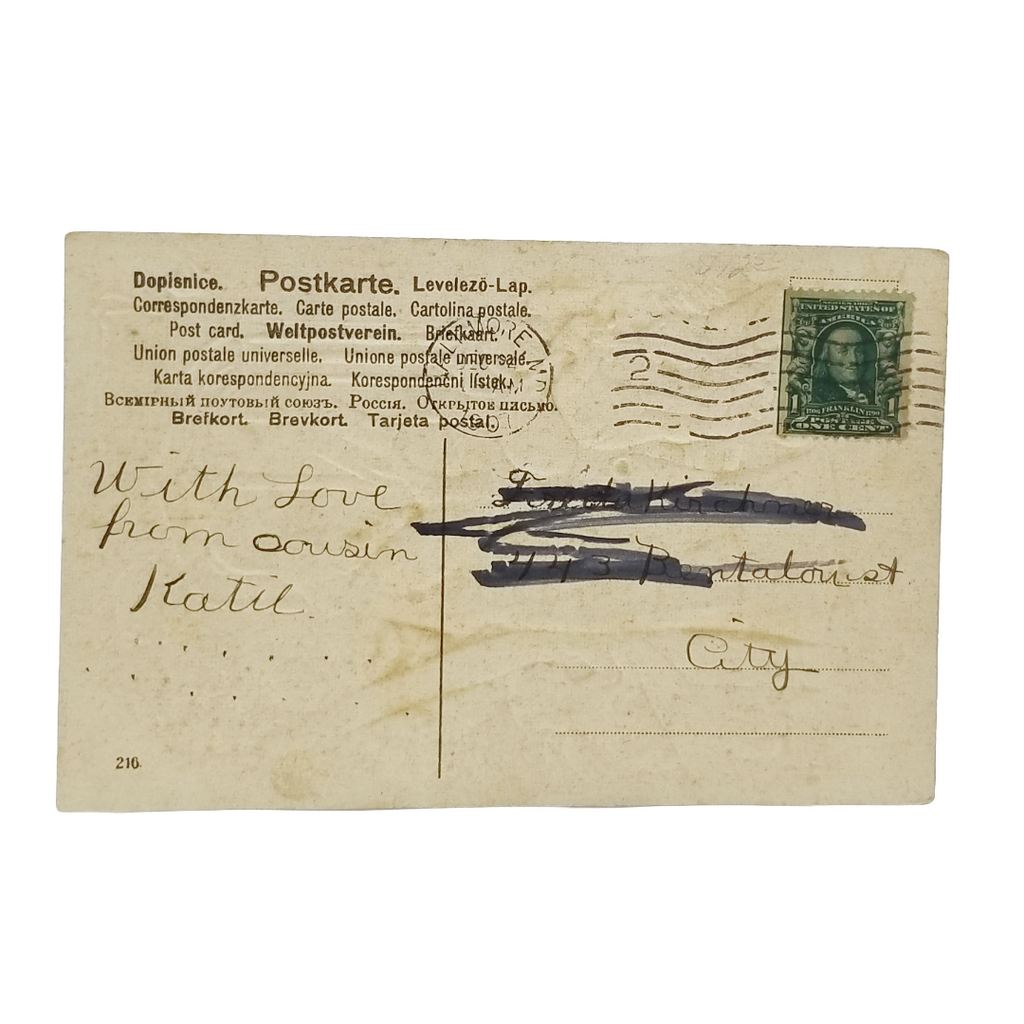 Christmas Postcard Santa Claus in Robe Cherub Angels Series 216