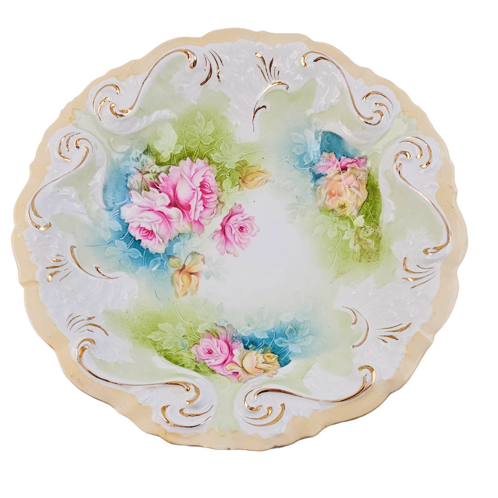 RS Prussia Porcelain Antique Bowl Mold 1 Pink Rose Decor