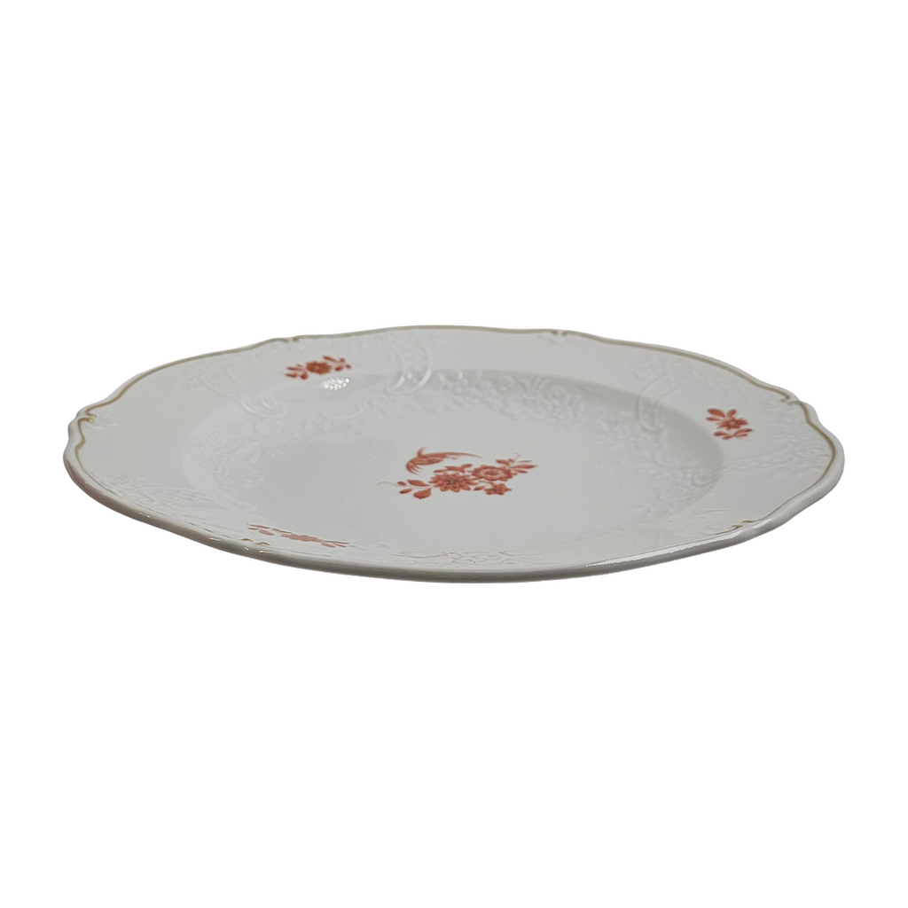 WWII Era Meissen German Porcelain Luncheon or Dinner Plate Red Pheasant Pattern