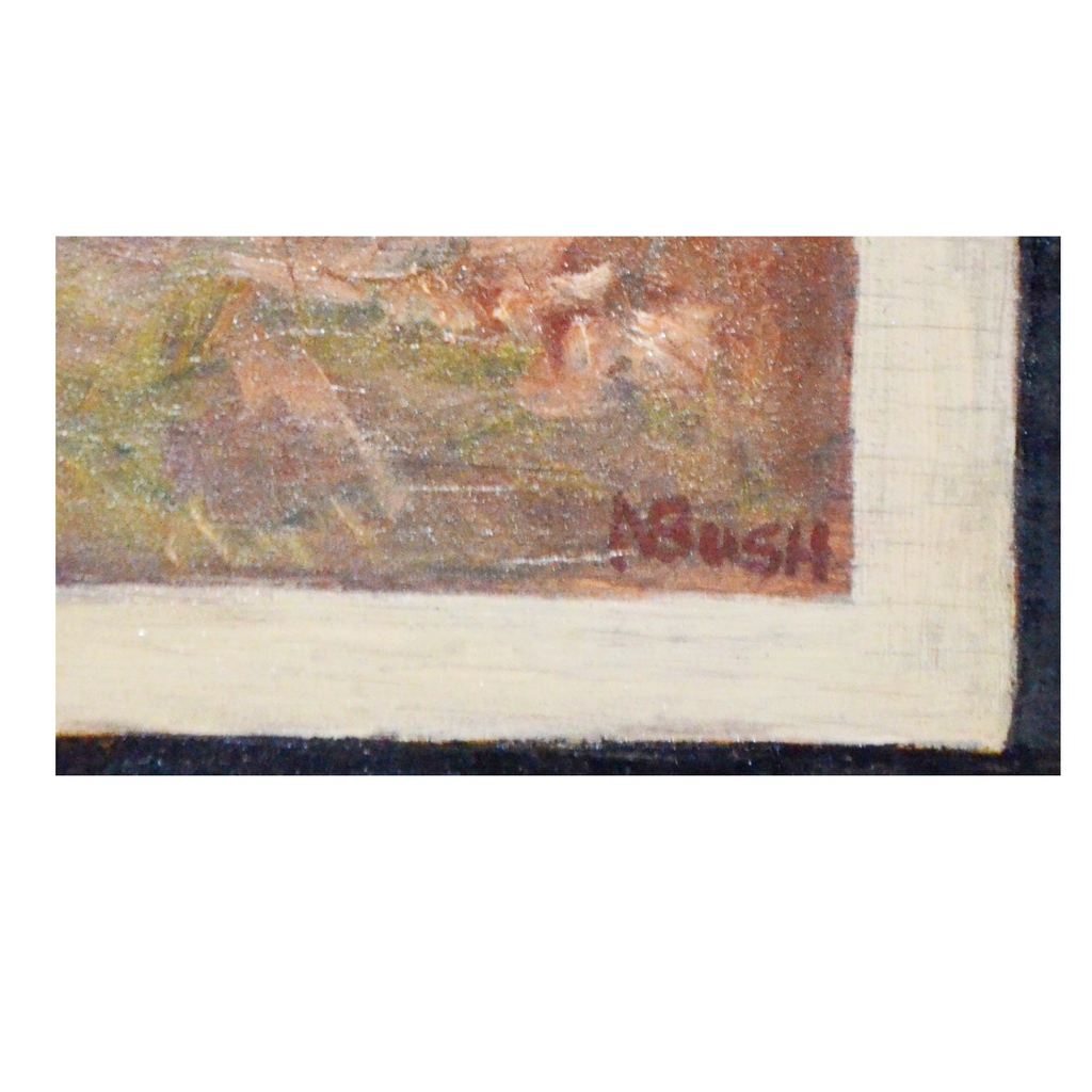 Artist Bush (AMERICAN, 1834 - 1894) Signed NBUSH Oil Peruvian Man Andes Landscape