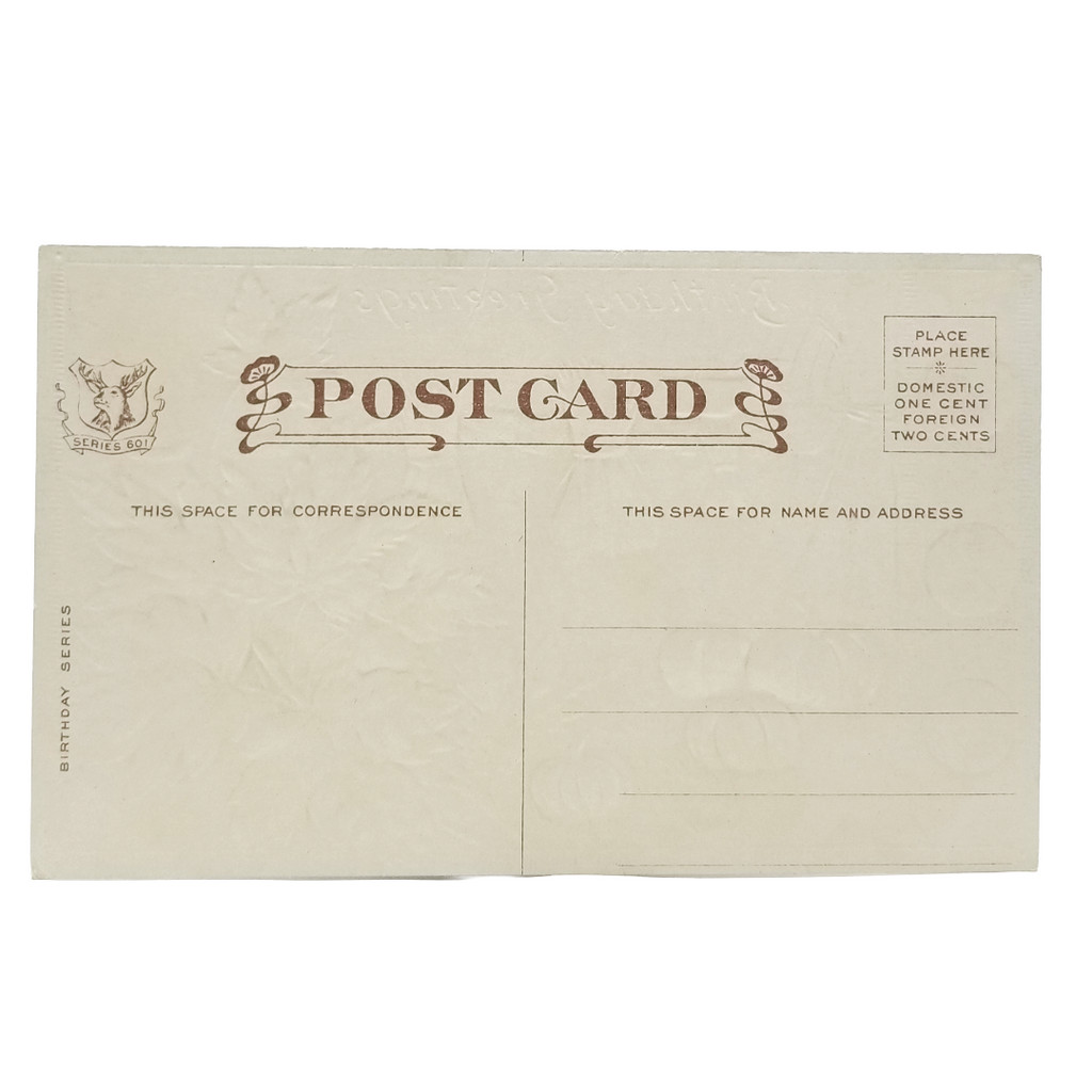 Birthday Postcard with Thanksgiving Theme Pumpkin Leaves Haystacks