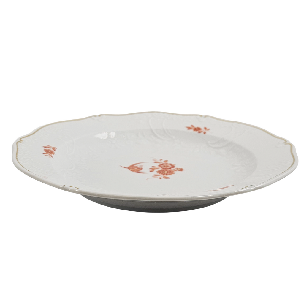 WWII Era Meissen German Porcelain Salad Plate Red Pheasant Pattern