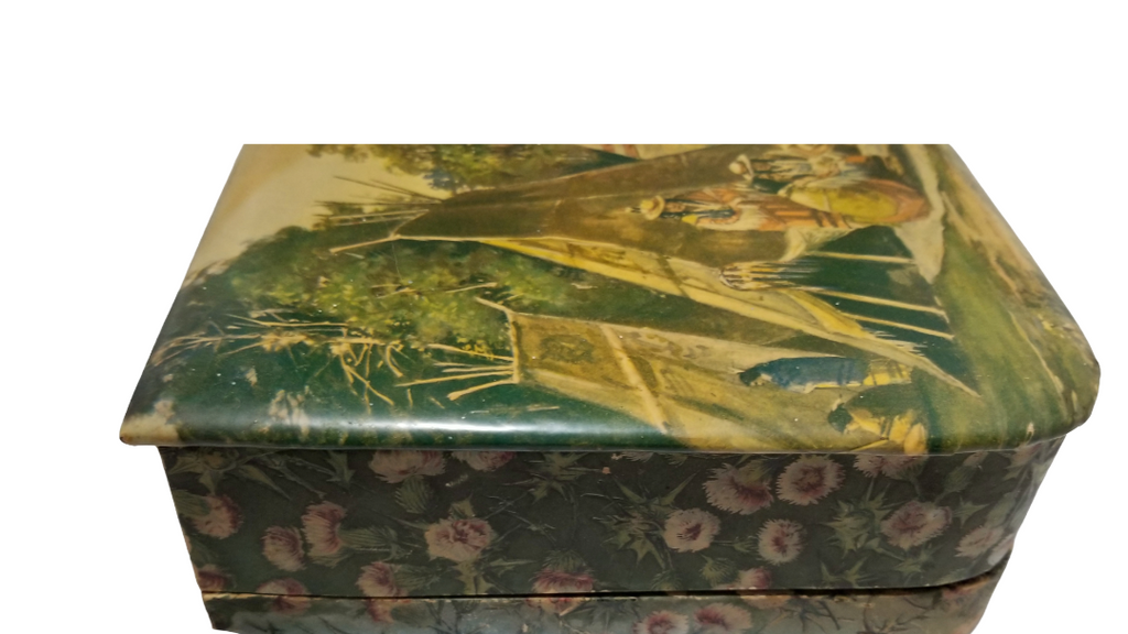 Vintage Celluloid Manicure Set in Box with Native American Scene