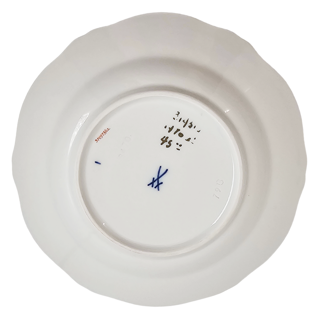 WWII Era Meissen German Porcelain Dessert Plate Red Pheasant Pattern