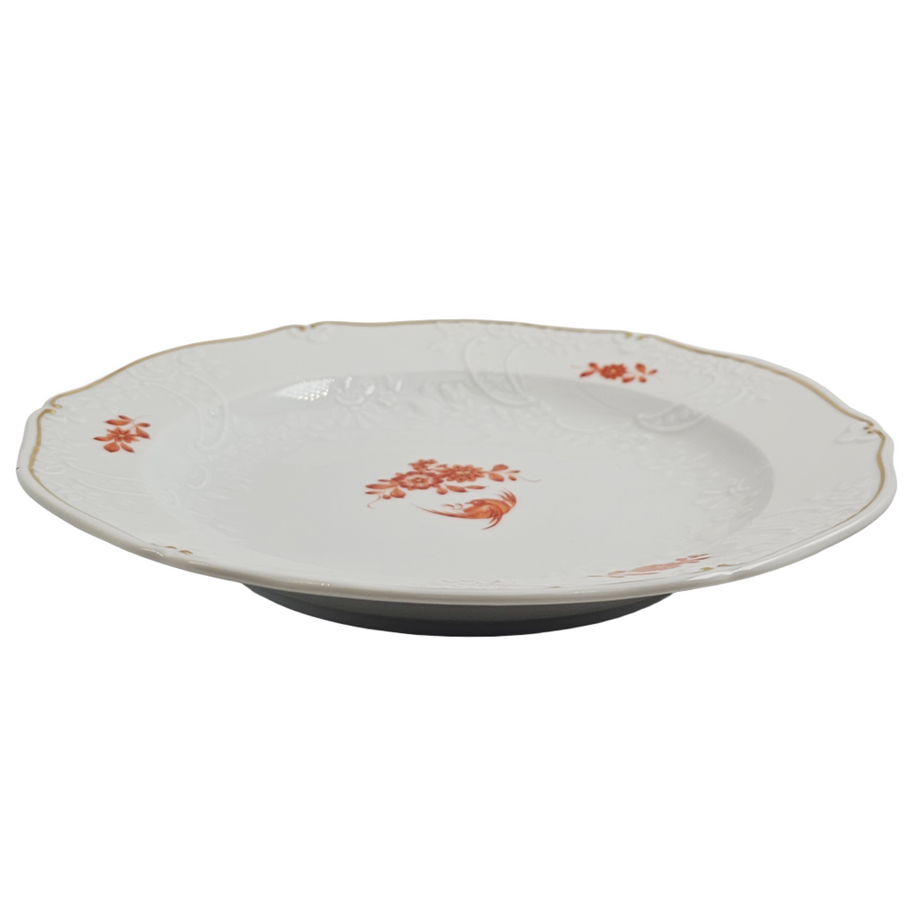 WWII Era Meissen German Porcelain Dessert Plate Red Pheasant Pattern