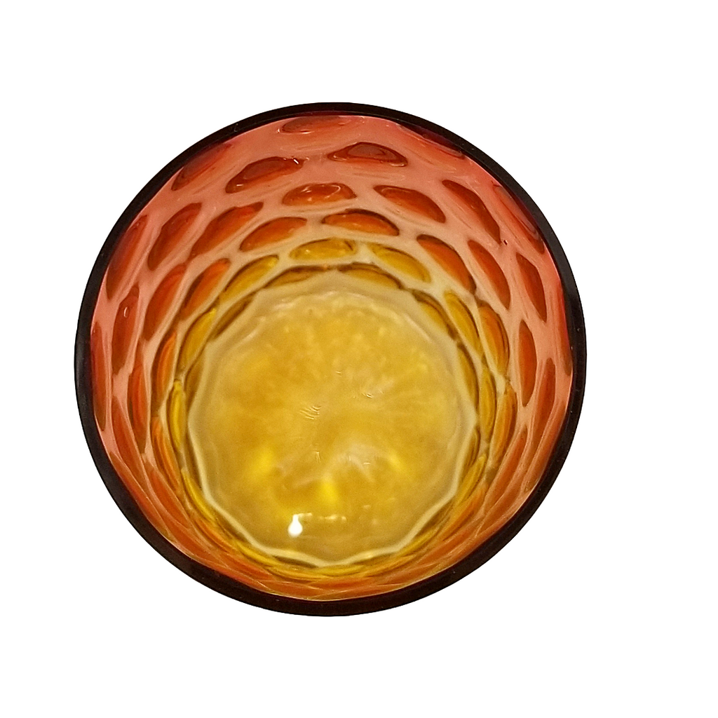 Amberina Glass Tumbler, Inverted Thumbprint Dot Optic Pattern, New England Glass Co 1800s