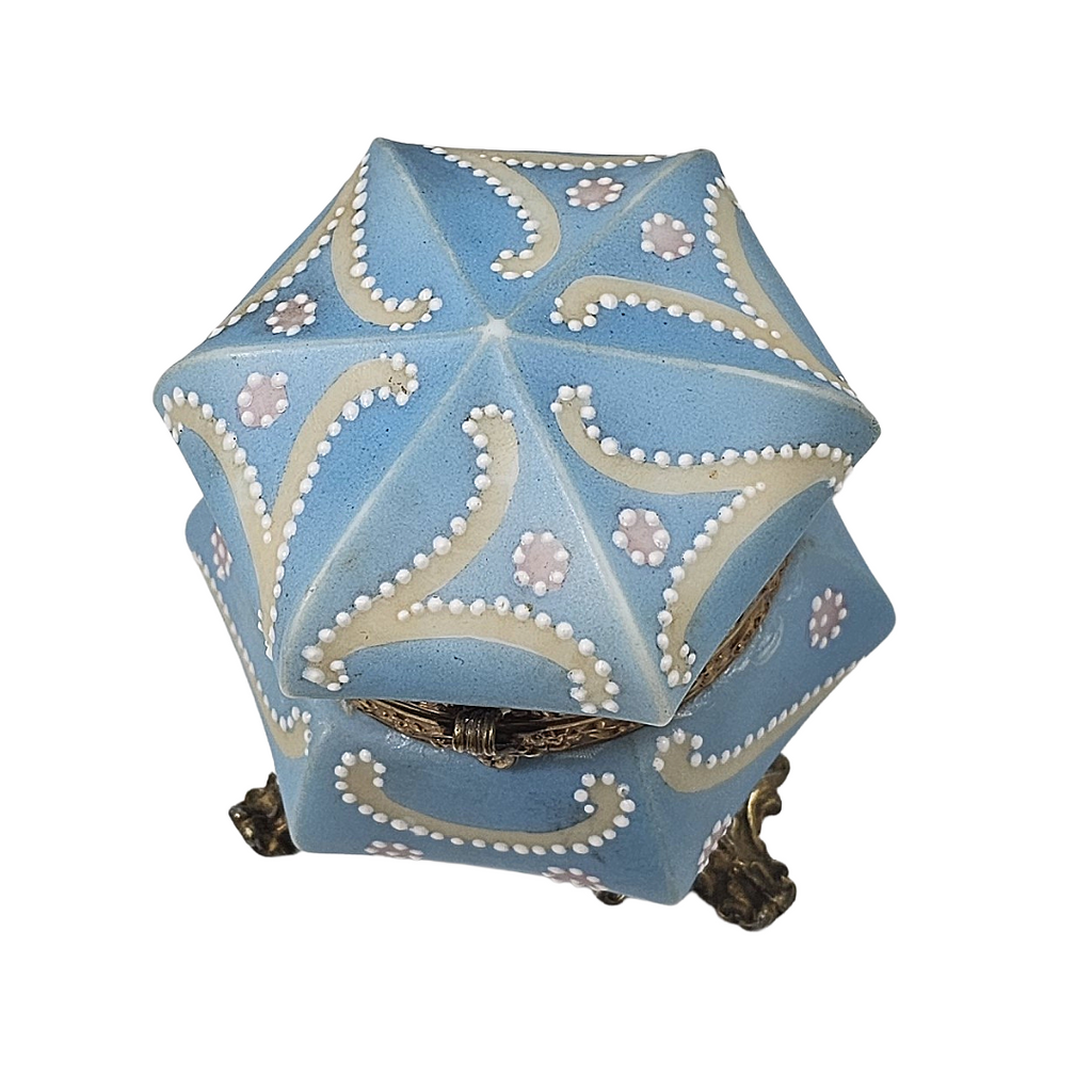 C. F. Monroe Nakara Powder Blue Footed Trinket Dresser Box