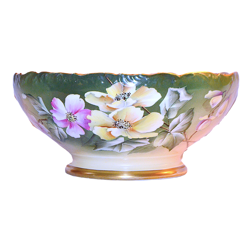 Limoges Punch Bowl Ravenwood Studios Sinclaire Hand Painted Primrose