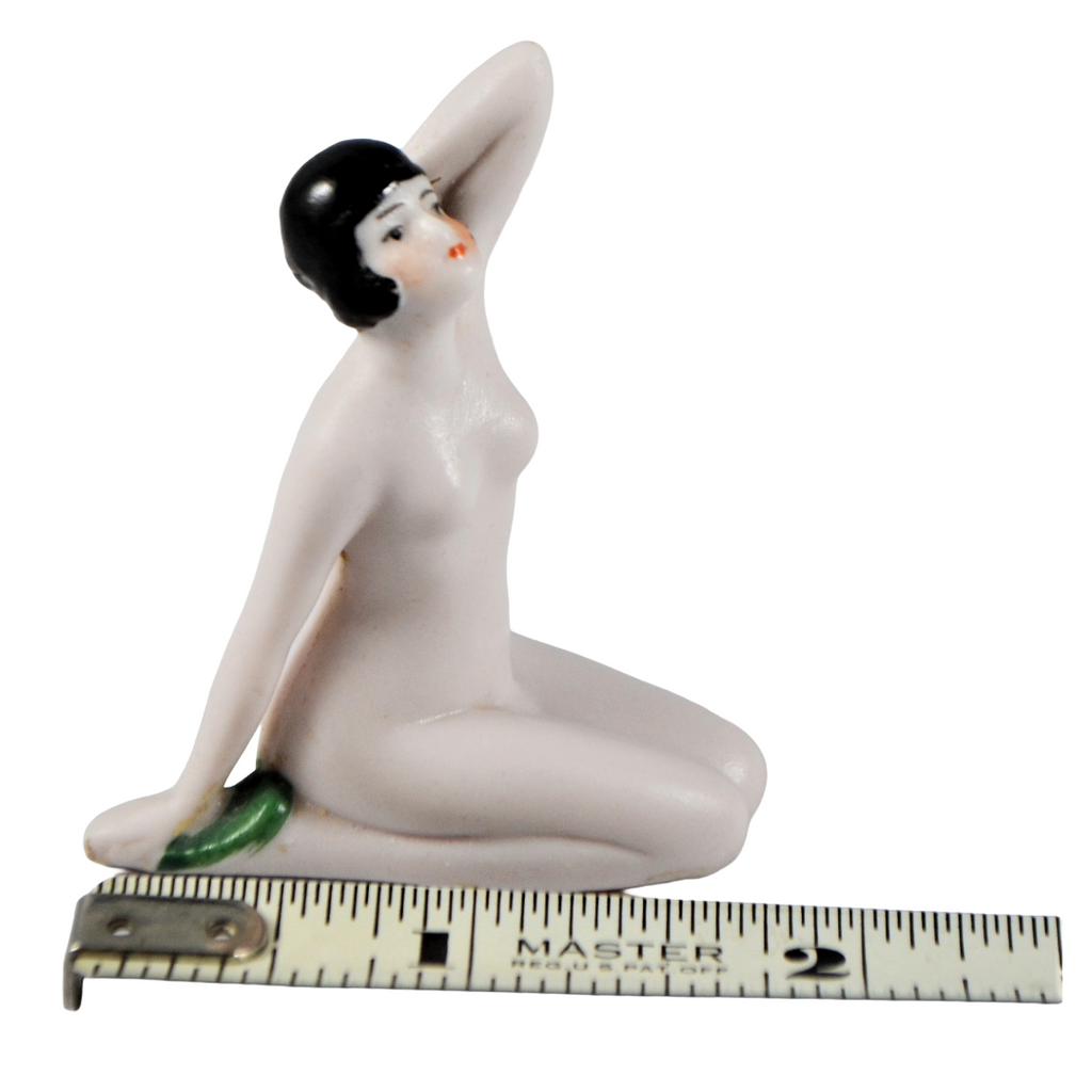 German Porcelain Bisque Art Deco Seated Doll Bathing Beauty Figurine