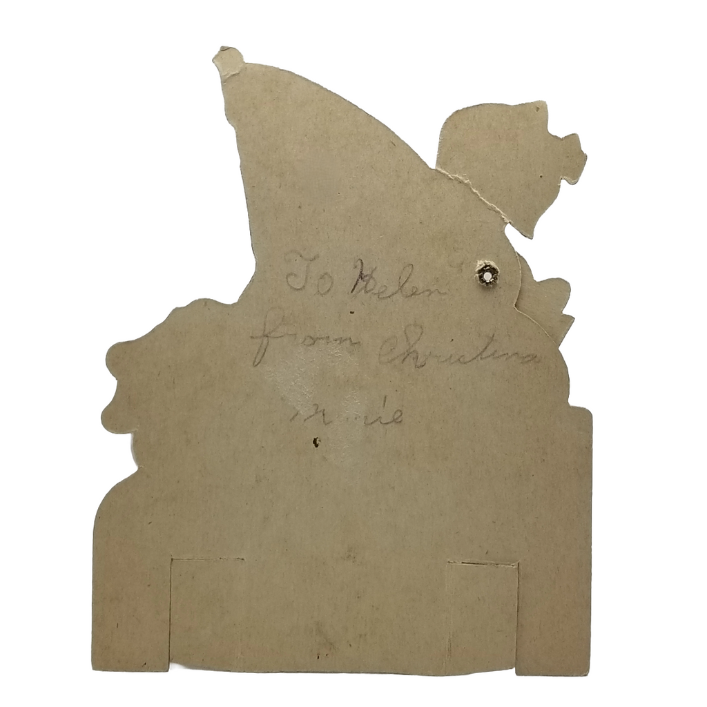 Die Cut Mechanical Valentine Card Girl Playing Harp