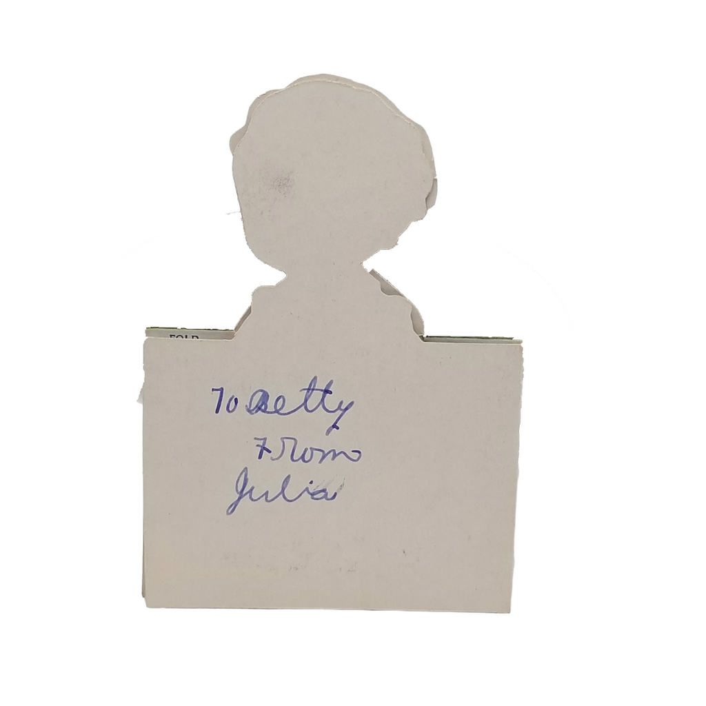 Vintage Valentine Die Cut Card Little Boy & Girl w/ Puppy Dog