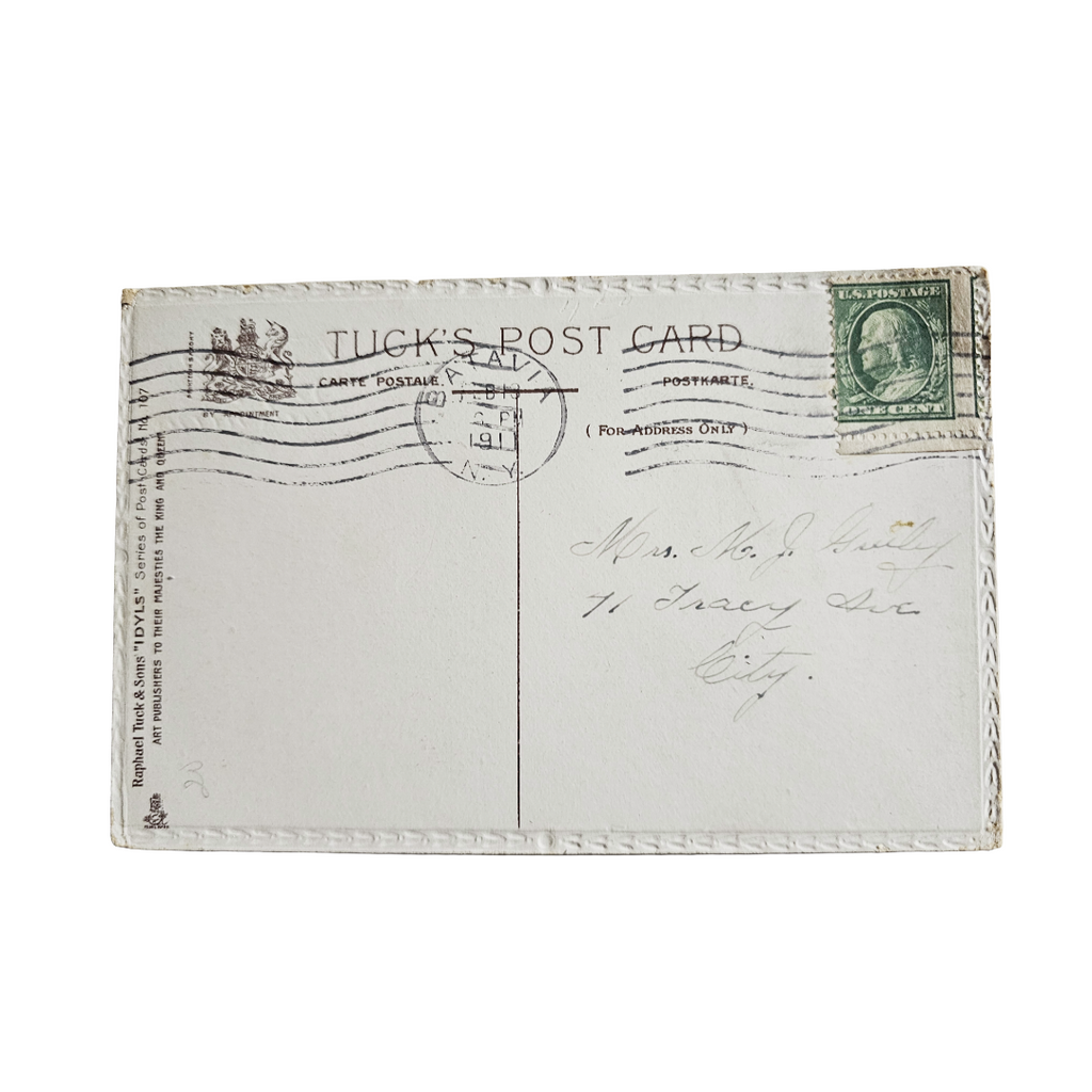 Valentine Postcard Water Nymph w/ Cupids Under Moon Raphael Tuck Idyls Series