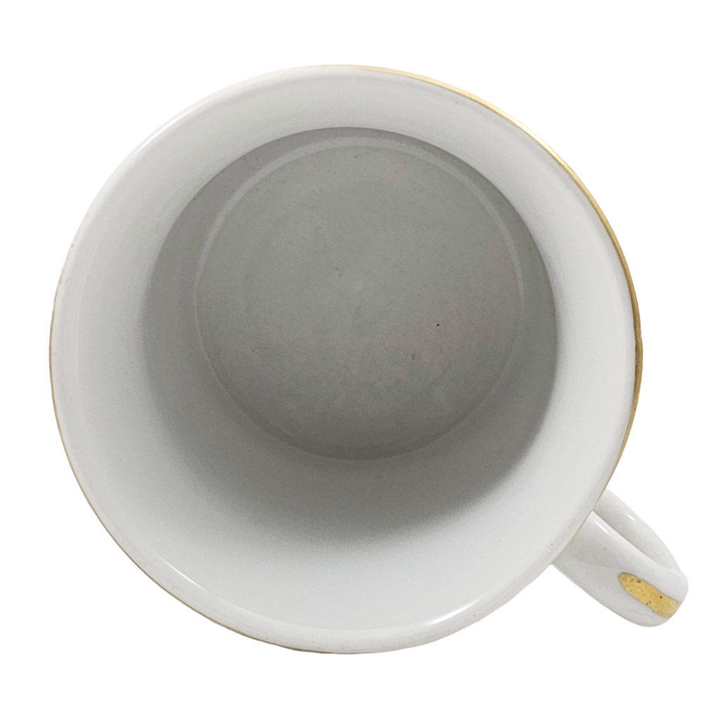 Antique French Porcelain Personalized Shaving Mug with Flowers