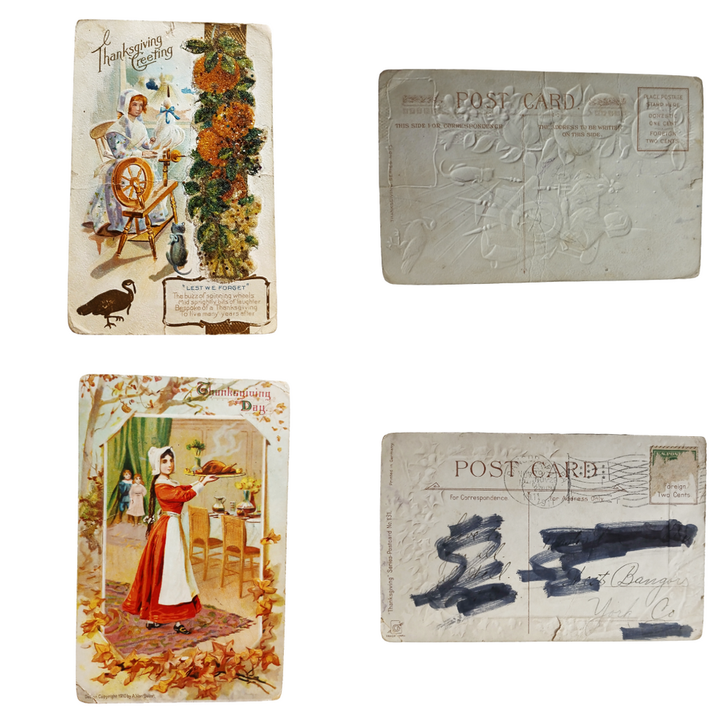 Thanksgiving Postcards Group of Fourteen (14) Cards Clapsaddles, Turkeys, Etc