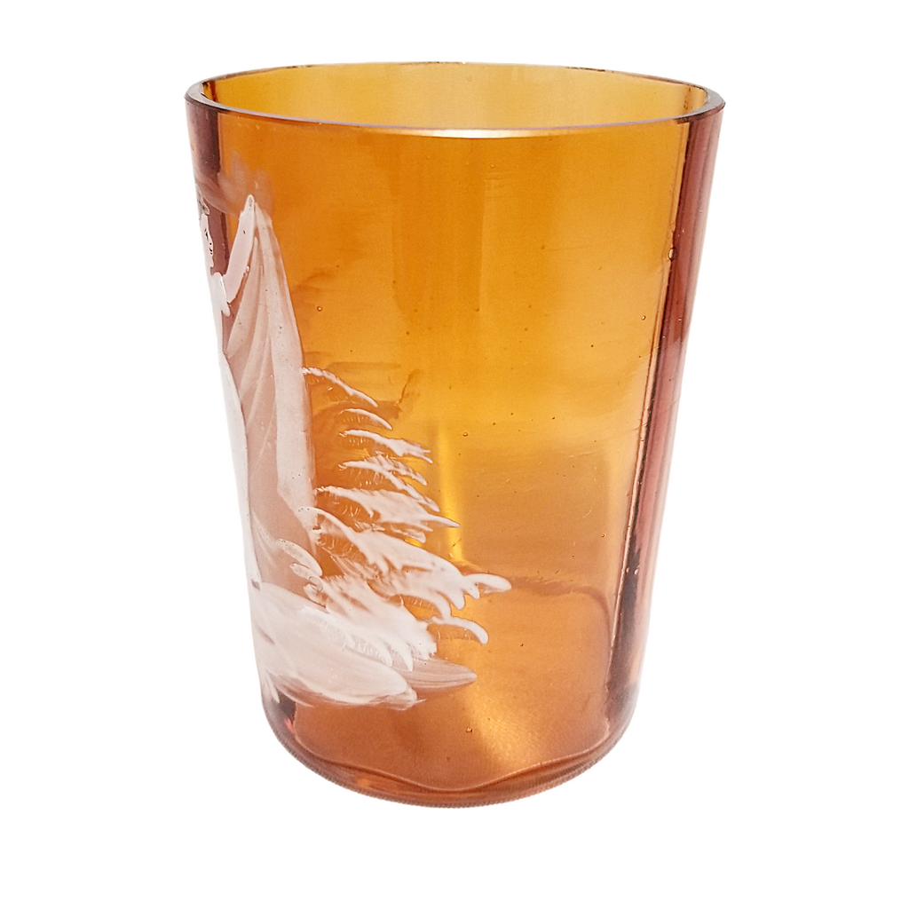 Antique Mary Gregory Victorian Glass Smooth Panel Juice Tumbler