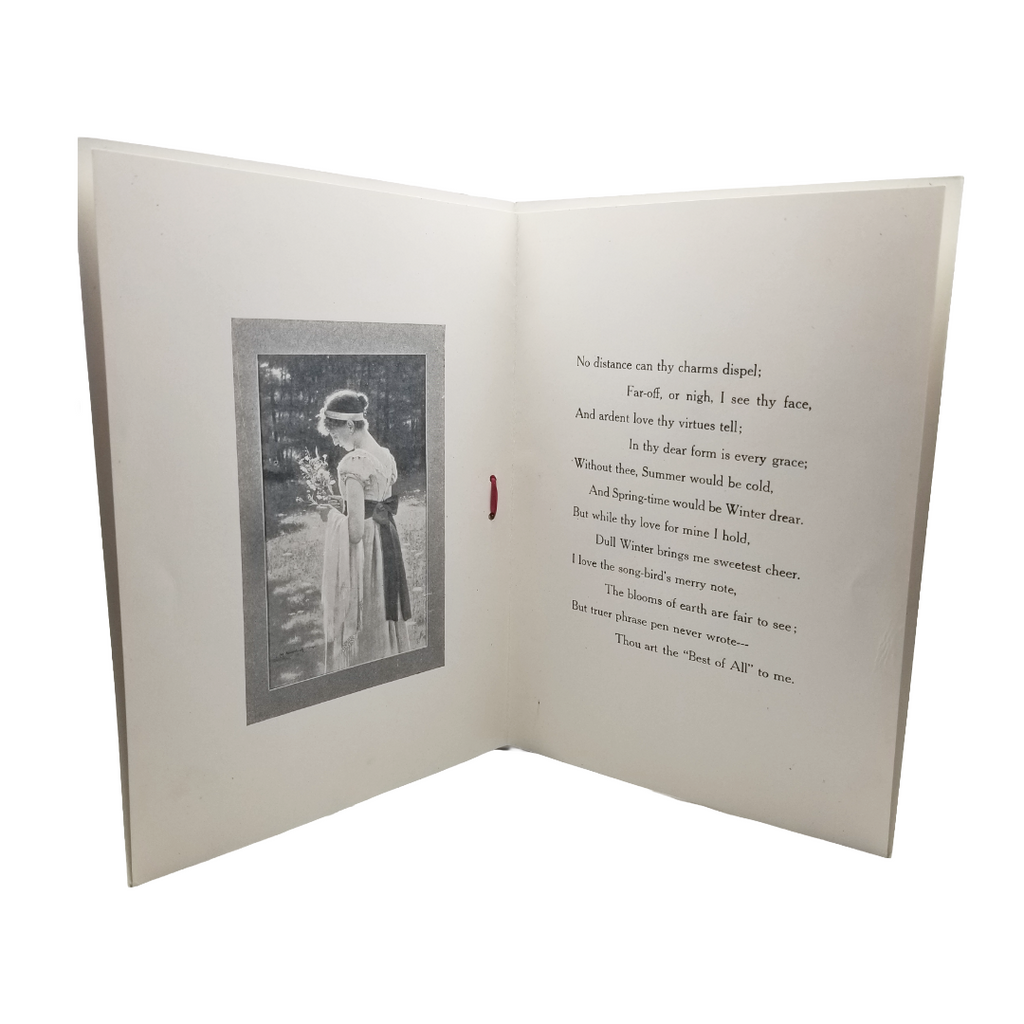 1920s Valentine Book Card Children Holding Hands Litho Images Interior