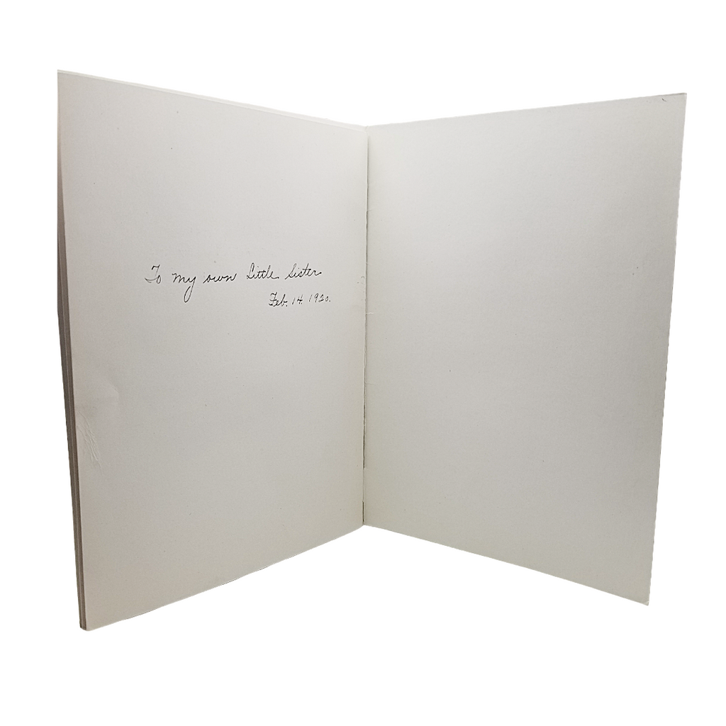 1920s Valentine Book Card Children Holding Hands Litho Images Interior