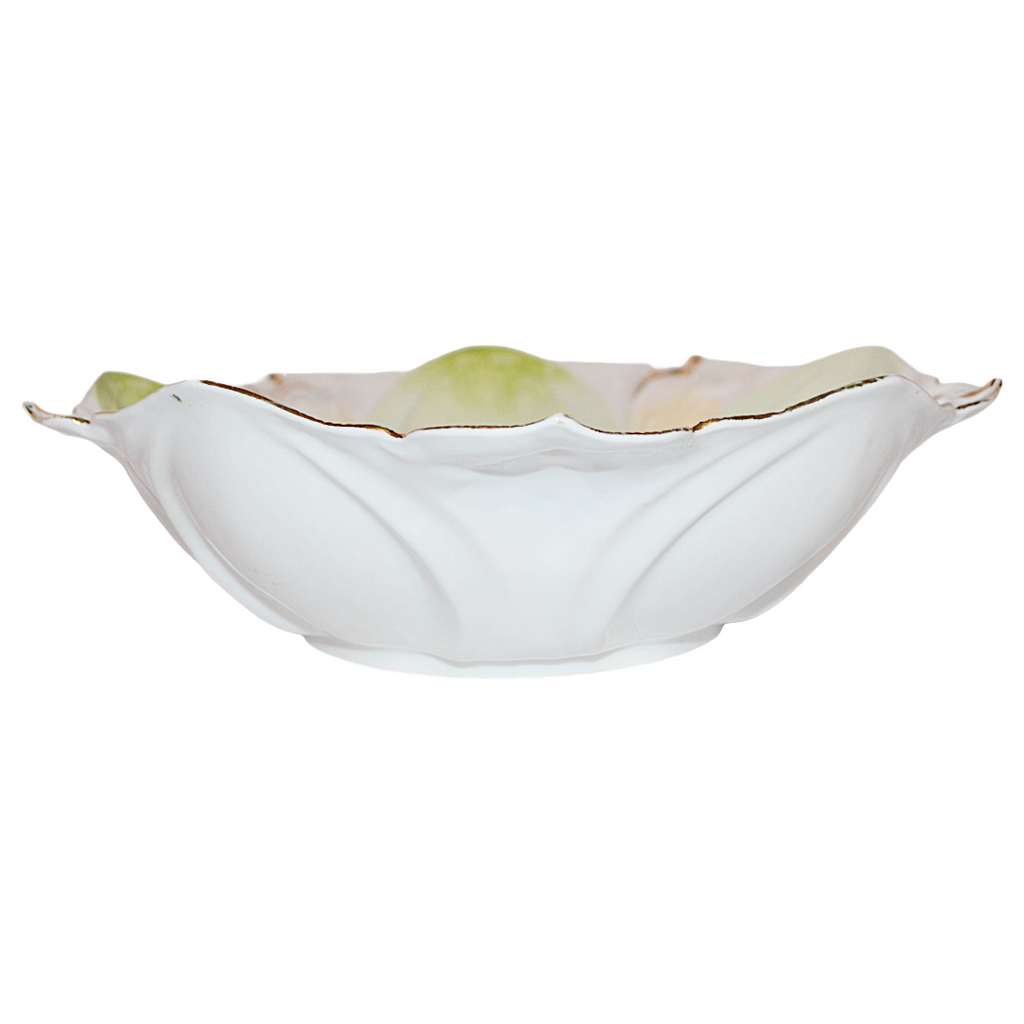 RS Prussia Bowl Mold 78 Scroll Dome Pink Flower Center